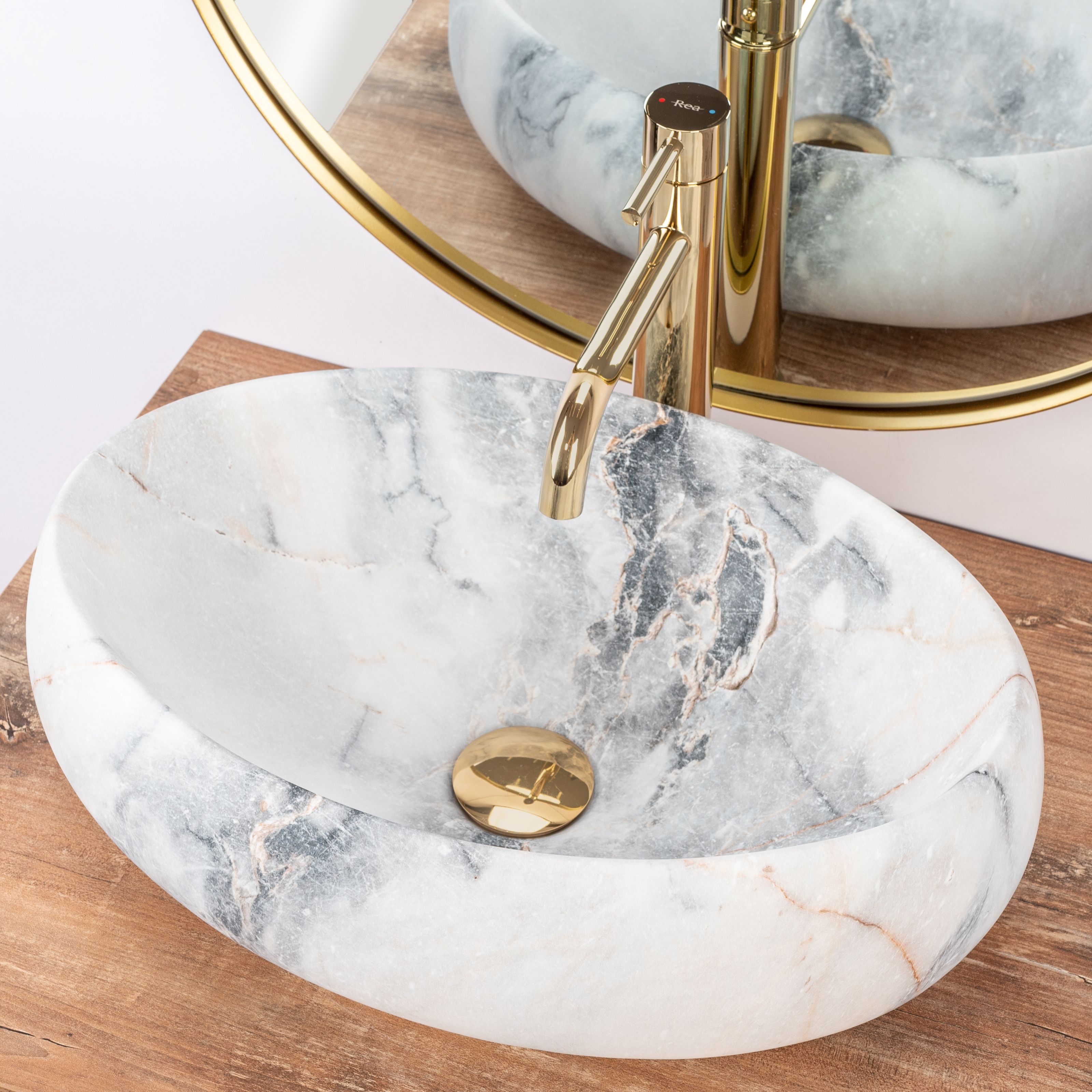 Lavabo sobre encimera Rea Linda Granit Mat