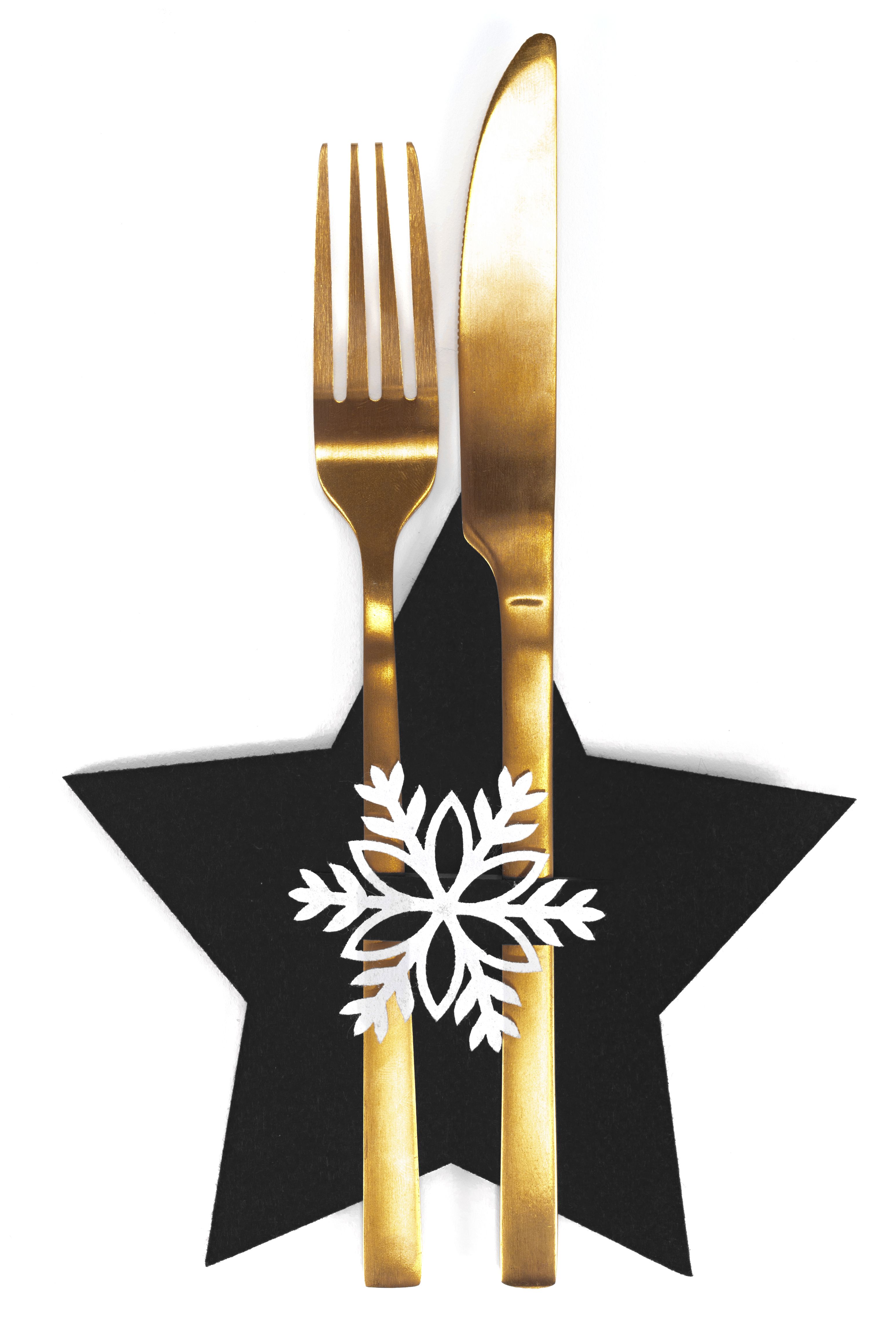 Christmas cutlery cover 4 pcs Star Black