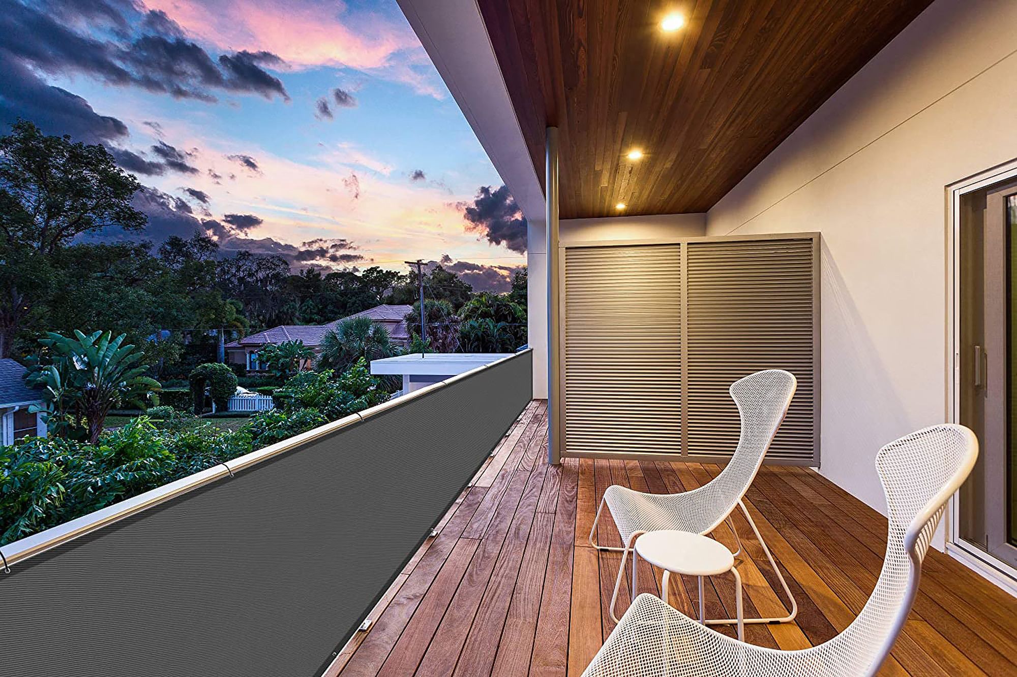 Balcony windscreen GREY 1x5M PE