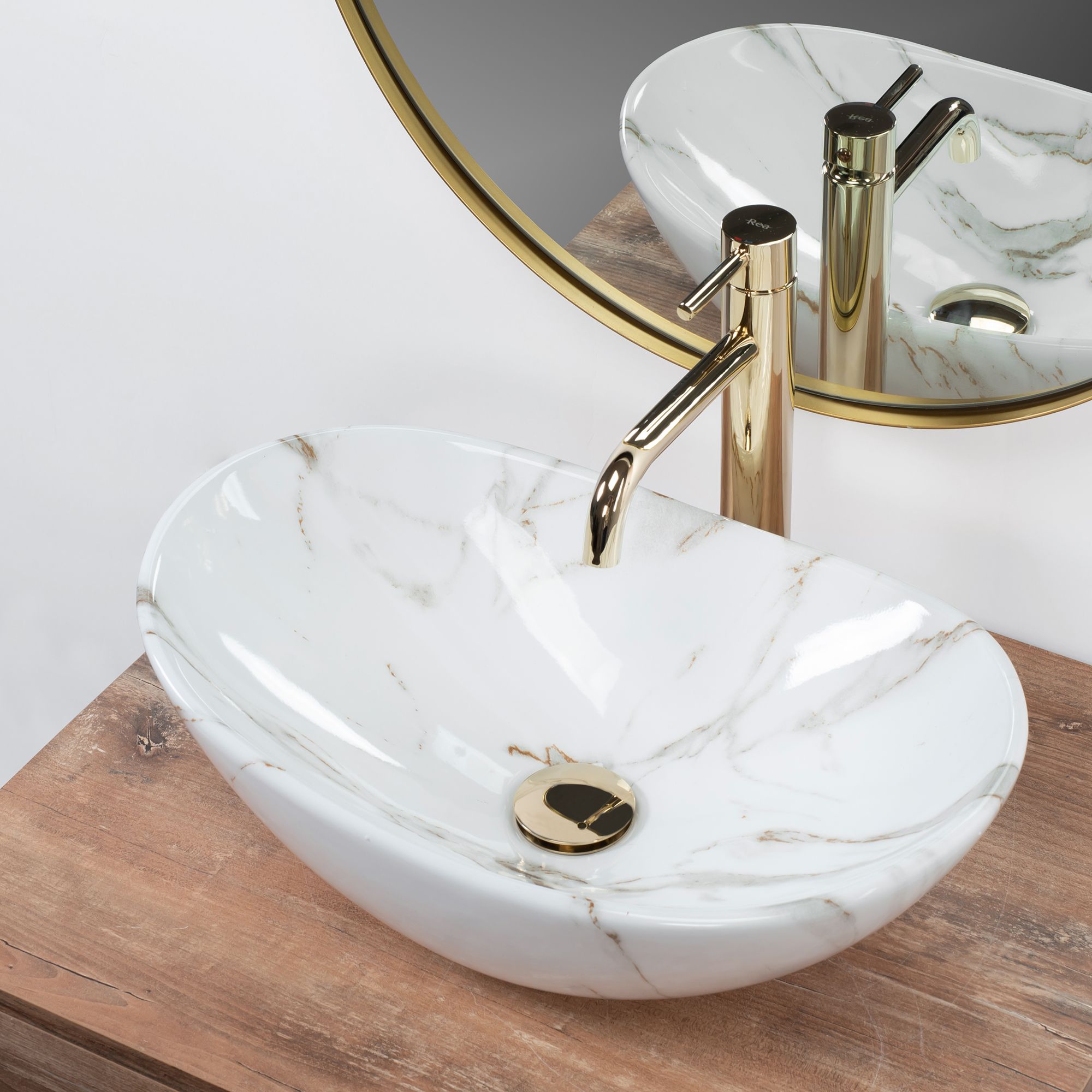 Lavabo sobre encimera REA Royal Mini Aiax Shiny