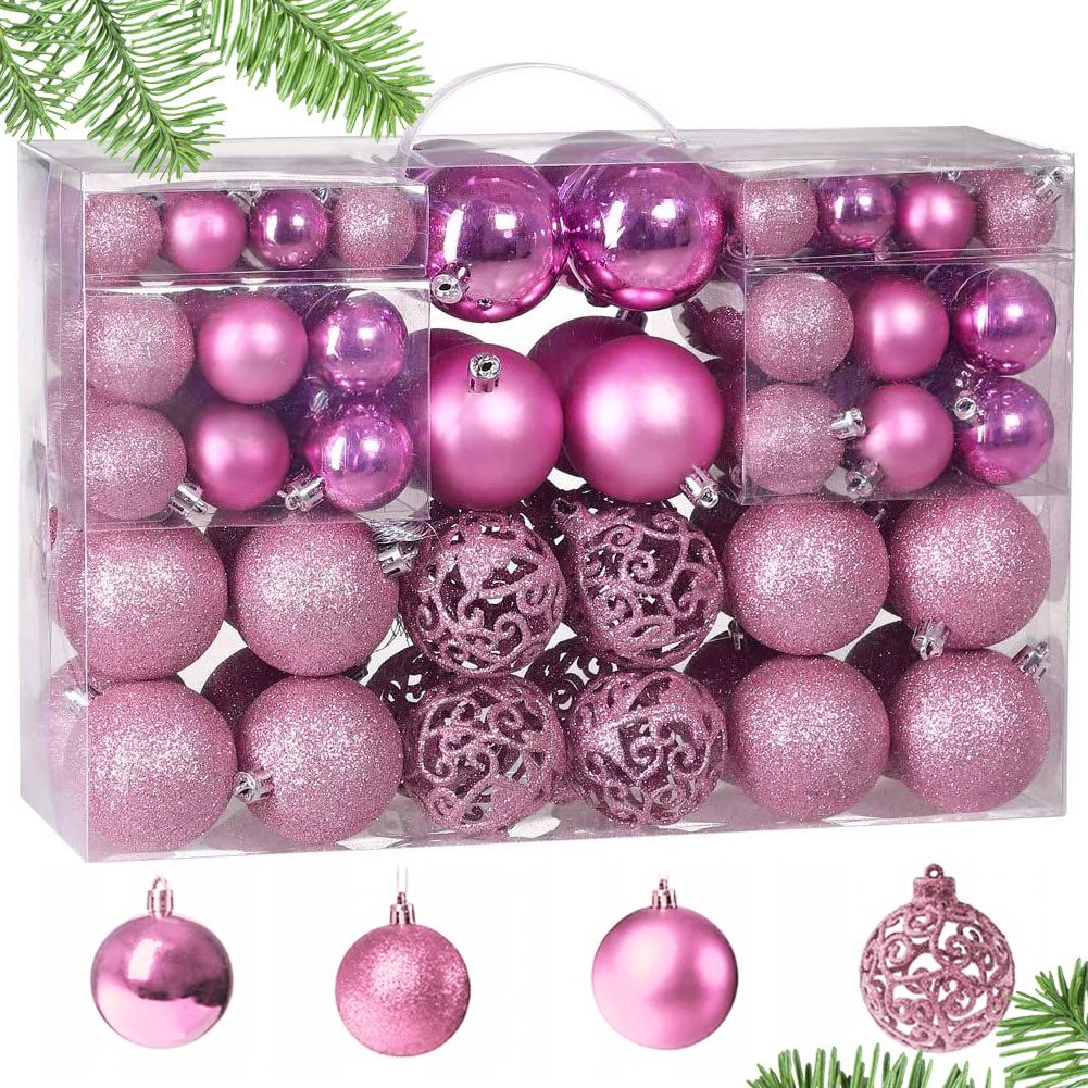 BOMBKI CHOINKOWE PINK 100SZT KL-21X03