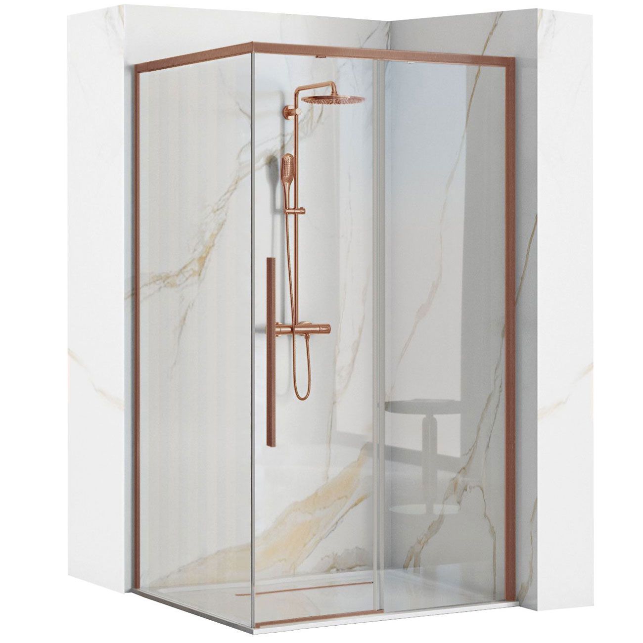 Zuhanykabin SOLAR Copper Brush 90x90