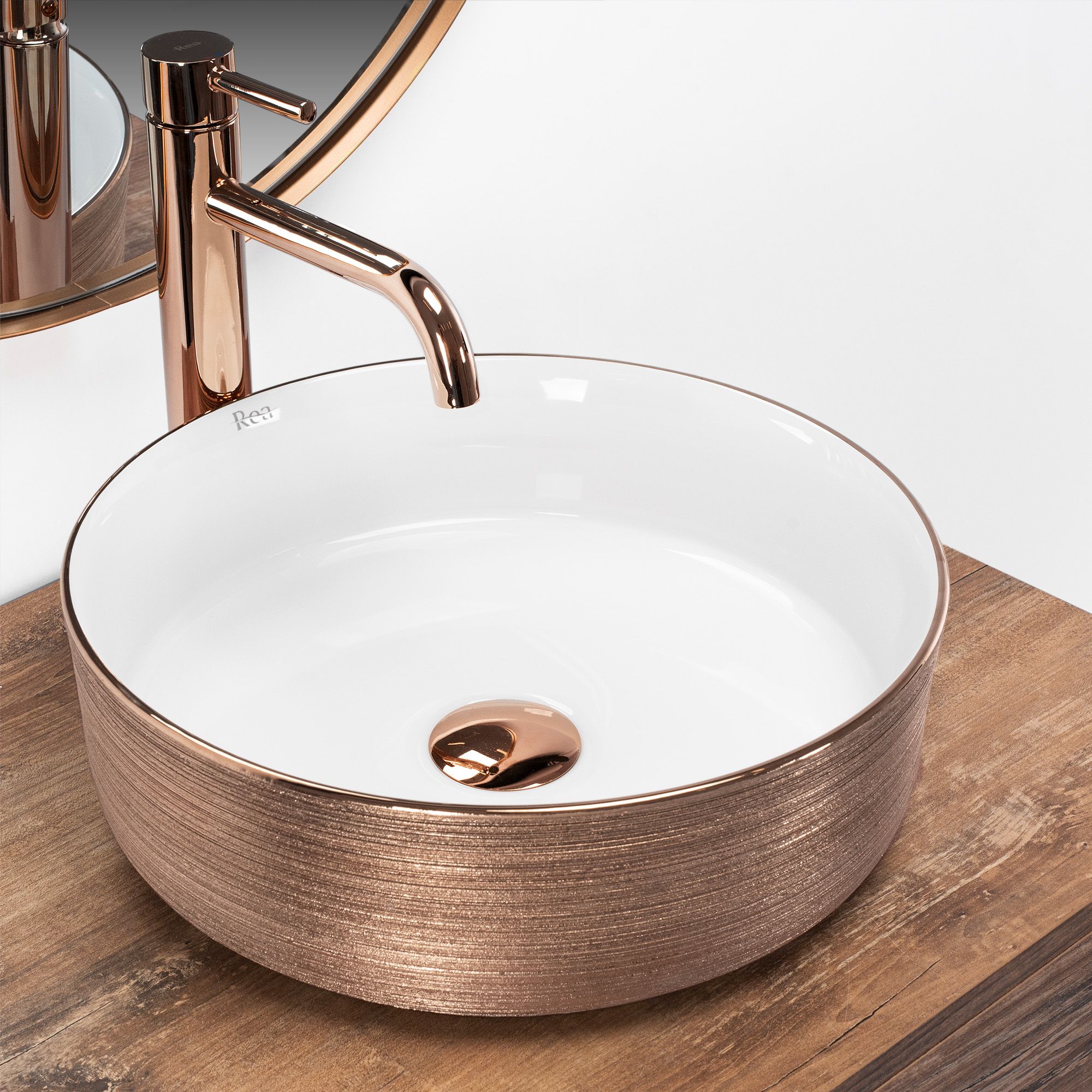 Vasque à poser Rea Sami Brush Rose Gold
