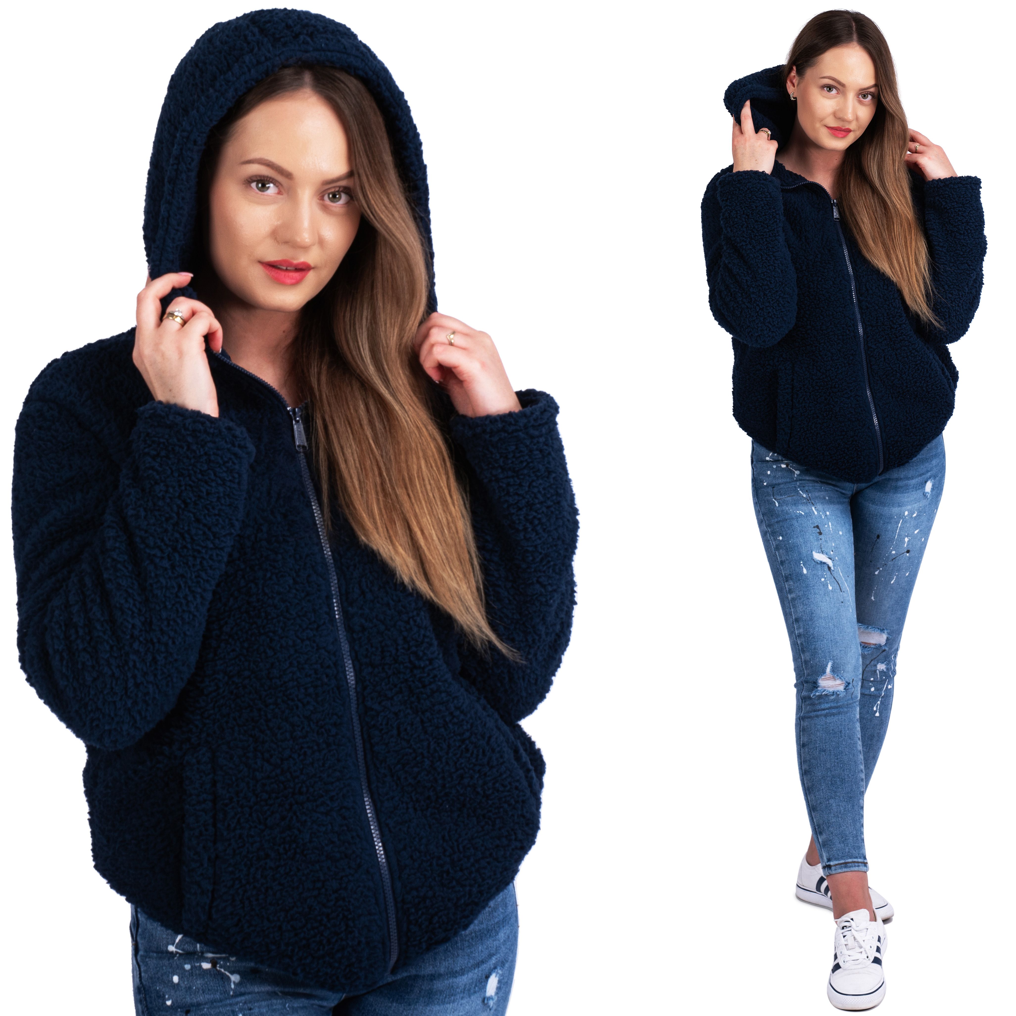 Women's sweatshirt Sherpa Navy Blue S