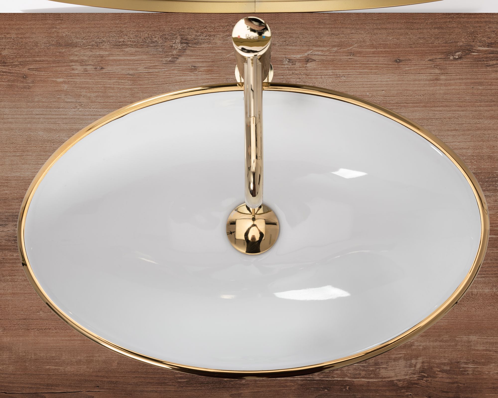 Πάγκος νιπτήρας REA Pamela Gold White 53 x 33 x 15 cm