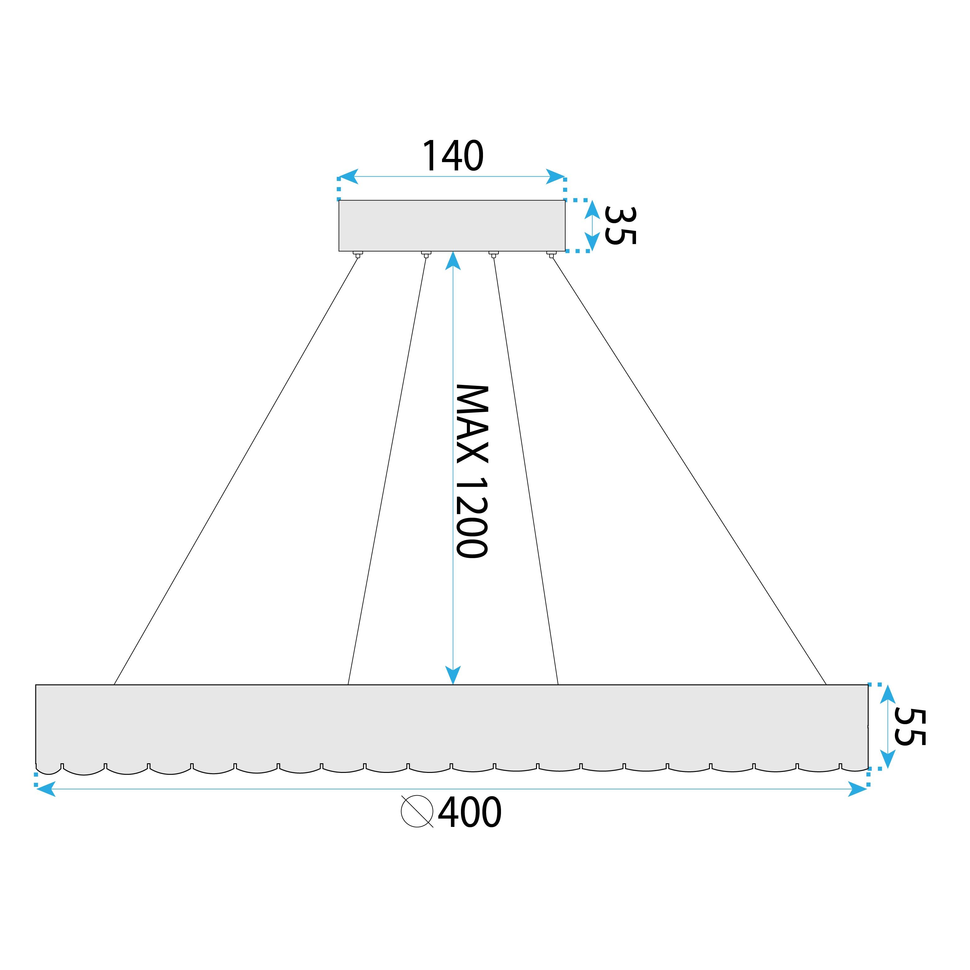 LED lamp  MS018-CP ROSE GOLD 40cm