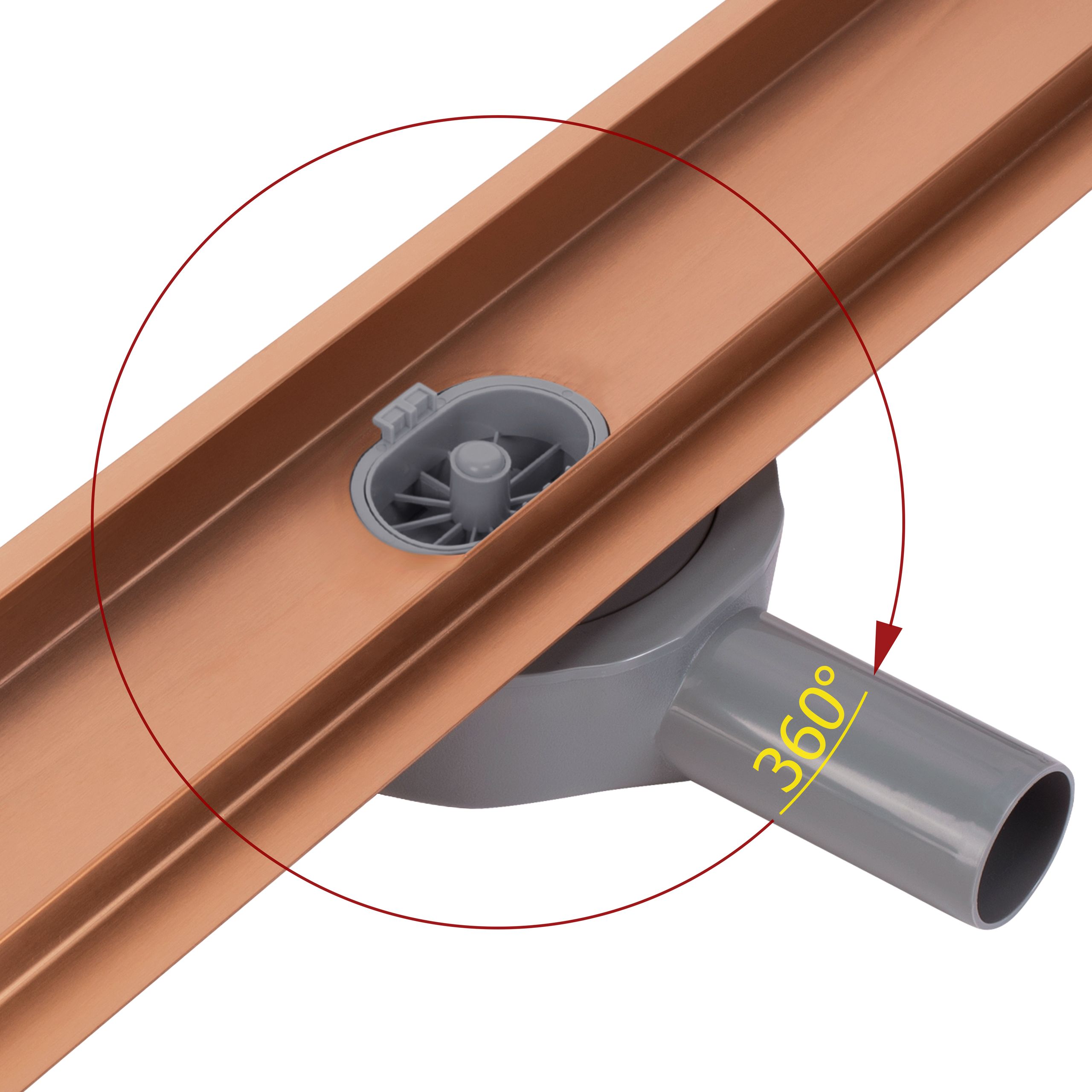 Лінійний злив REA Neox pro Brushed l. Copper 60