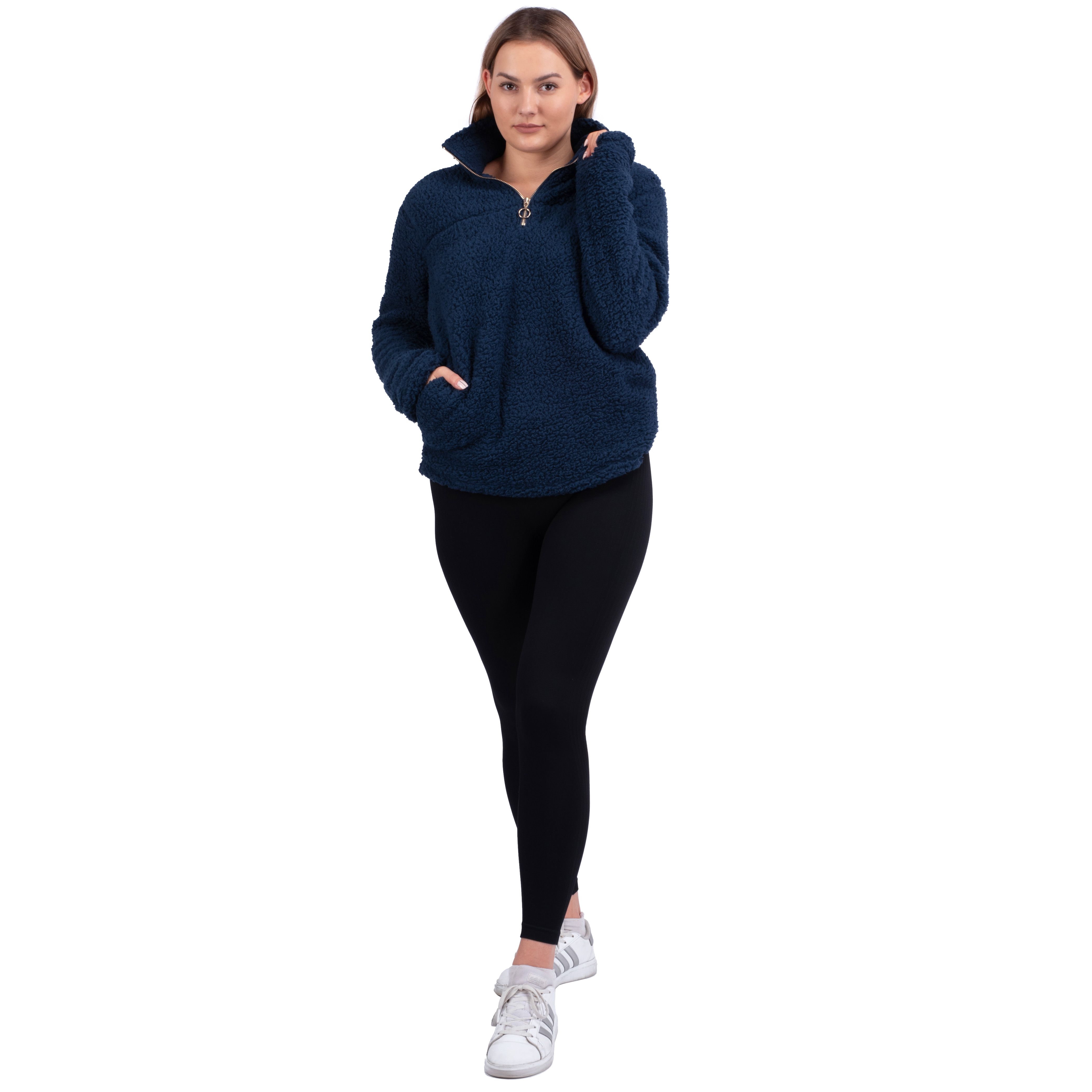 Women's sweatshirt Sherpa Navy Blue M