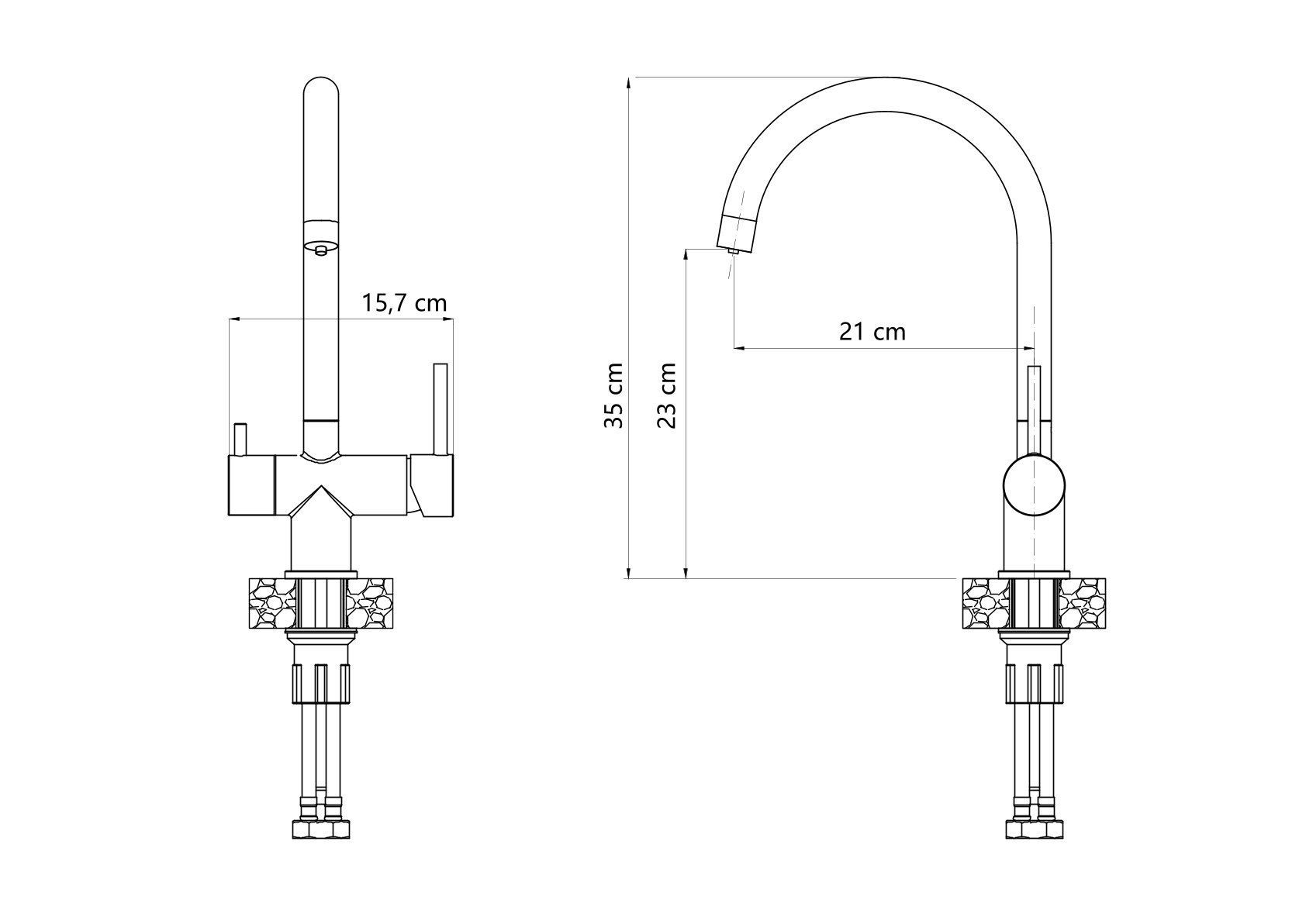 Kitchen faucet REA Caren BRUSH NICKEL