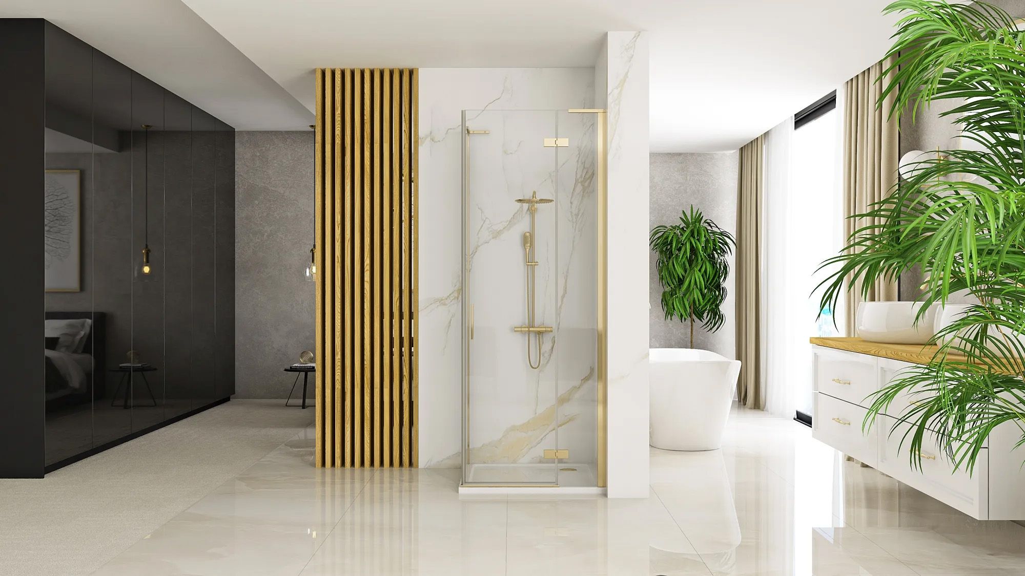 Zuhanykabin REA Hugo 80x90 Gold Brush