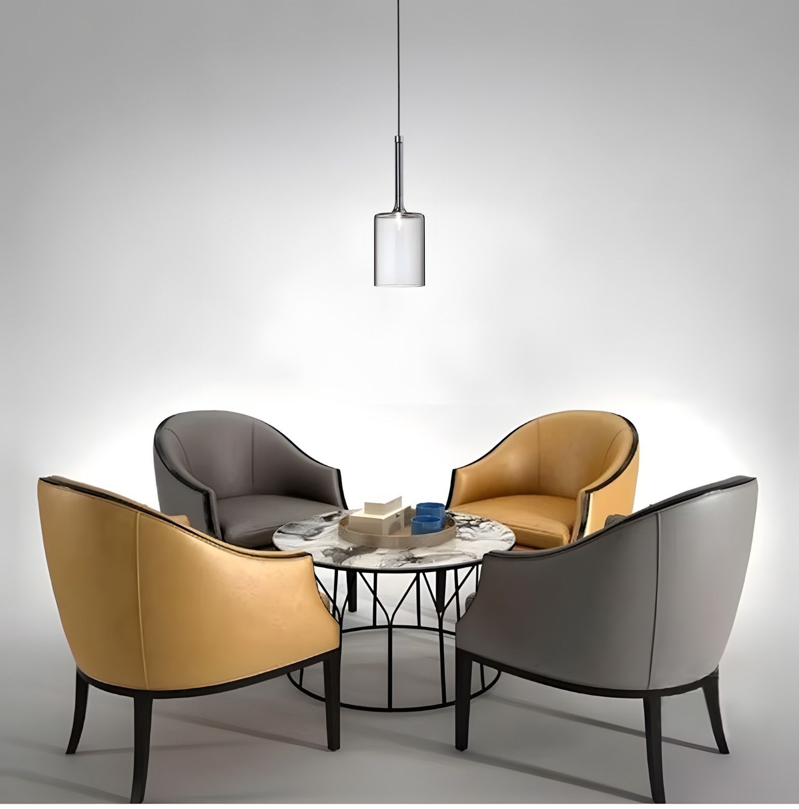 Pendant Ceiling Lamp Glass Shade APP1703-1CP GREY C