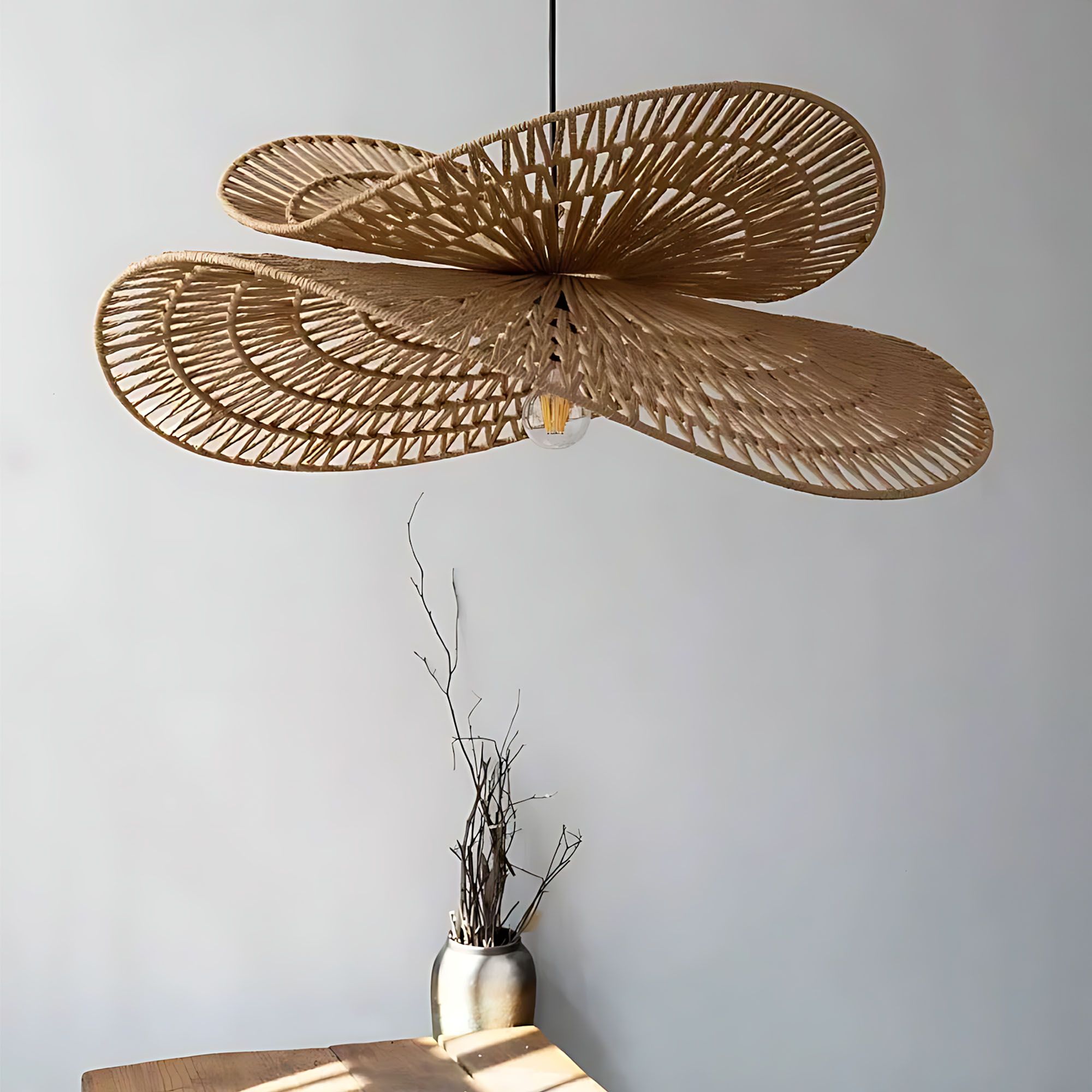 PŘÍRODNÍ BOHO ZÁVĚSNÉ STROPNÍ SVÍTIDLO APP1738-1CP 80CM