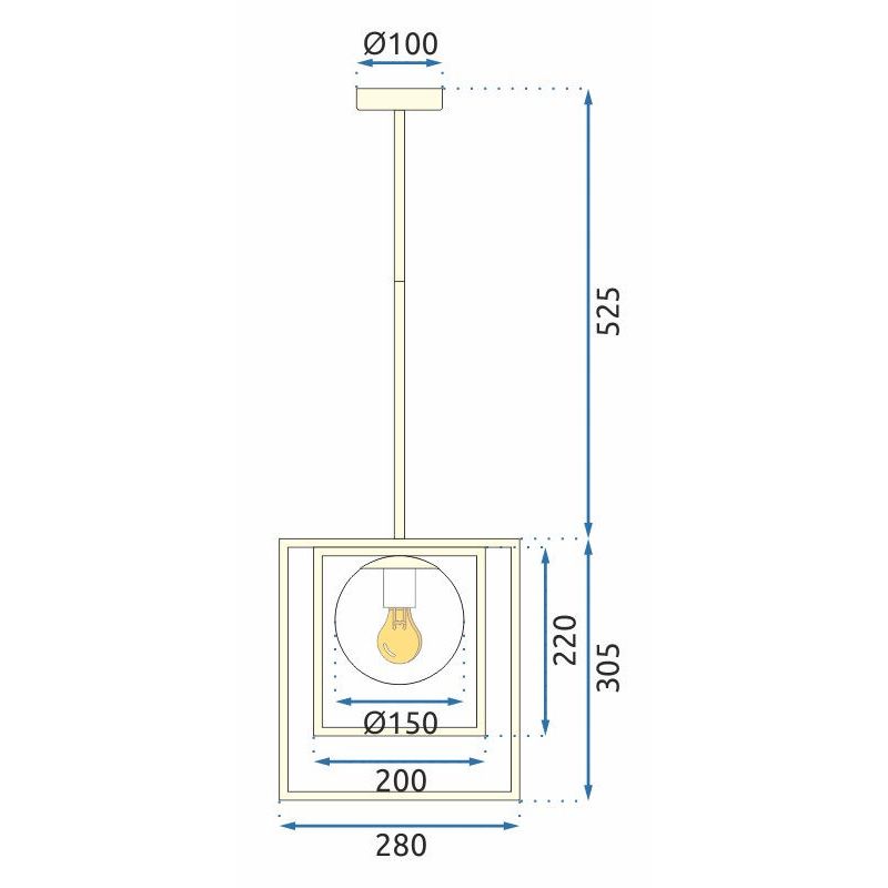 Ceiling lamp APP1215-1CP Gold