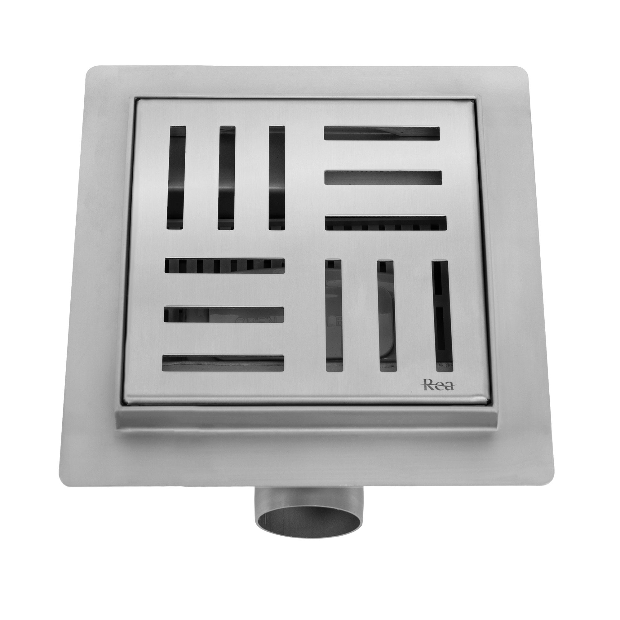 Zuhanylefolyó REA CROSS 150x150 Nickel Brush