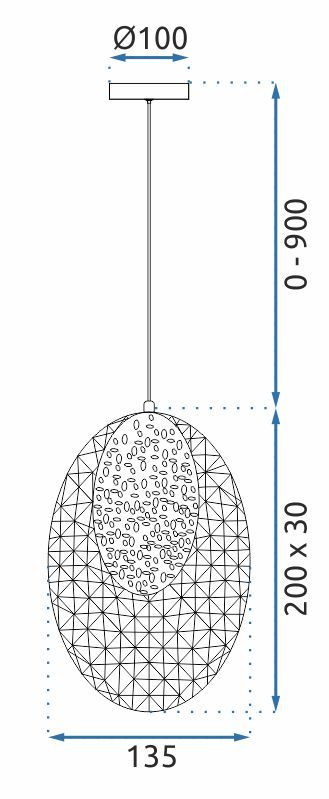 Lámpara Colgante de Cristal LED G088-1CP Złota