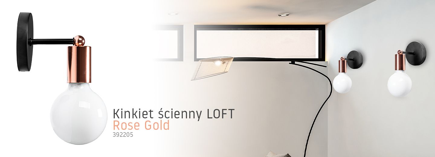 Lampa Kinkiet Ścienny Metalowy Rose Gold 392205 - Tutumi