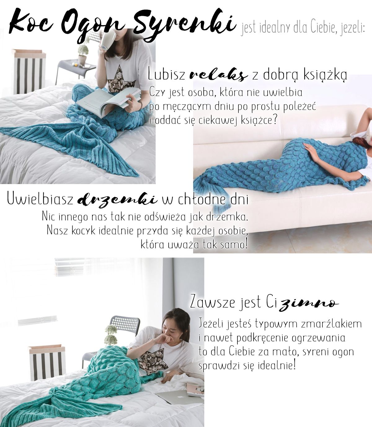 Blanket Mermaid Tail Light Grey