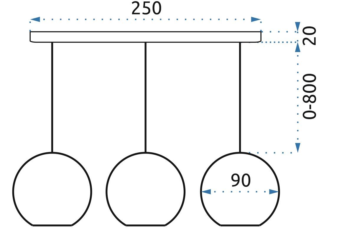 Křišťálové stropní svítidlo APP588-3CPR černé