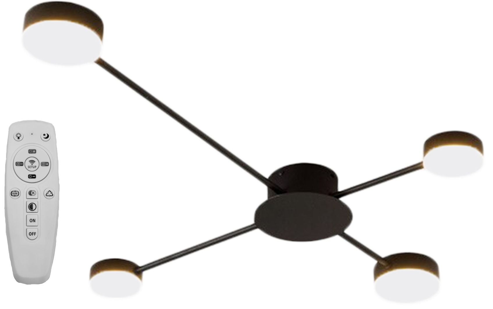 Lámpara LED APP519-4C 4 Brazos Black