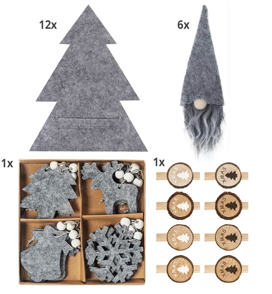Christmas decorations Silver Frost 42 pcs