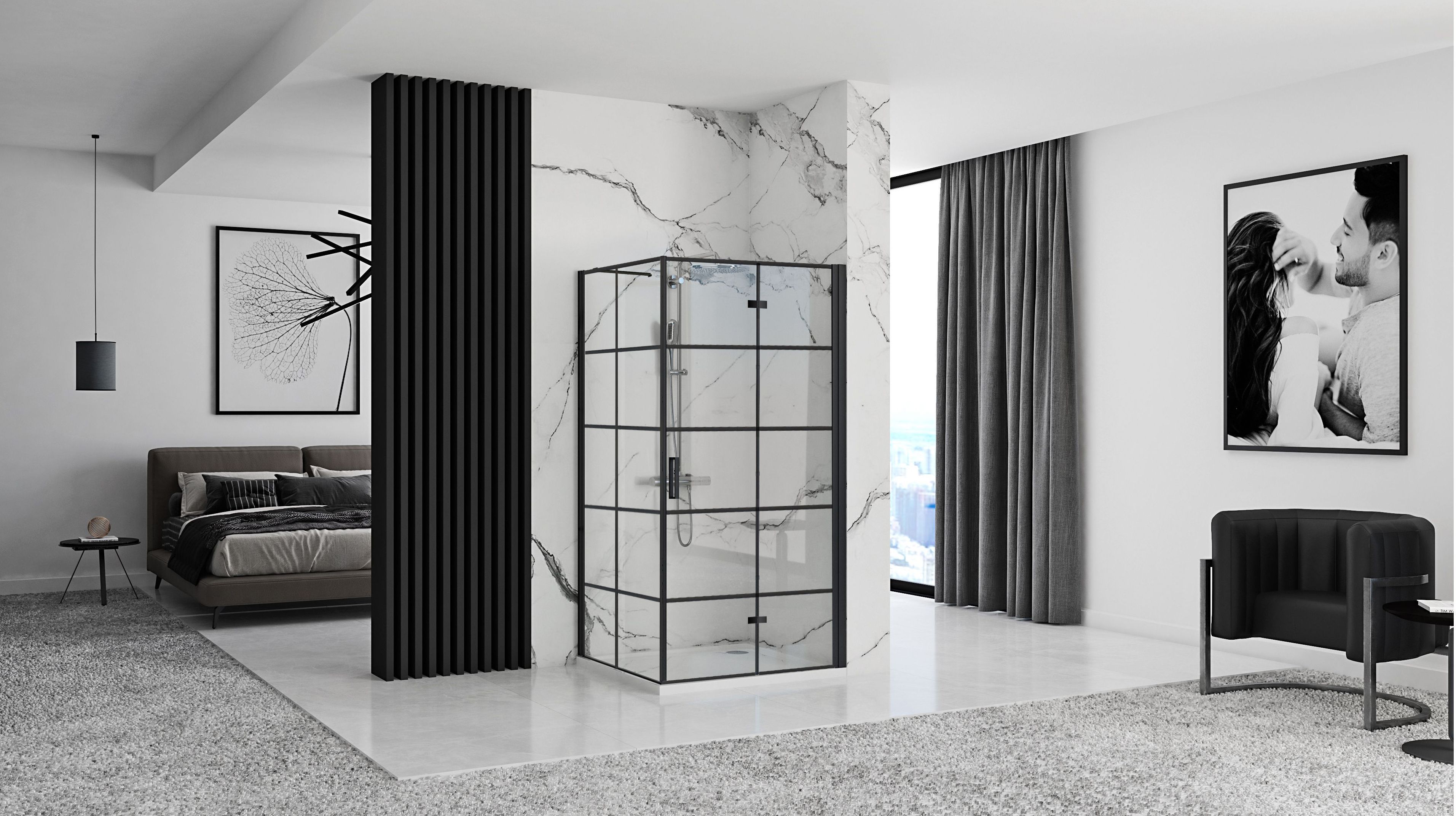 Cabine de douche Rea Molier Black 100x90