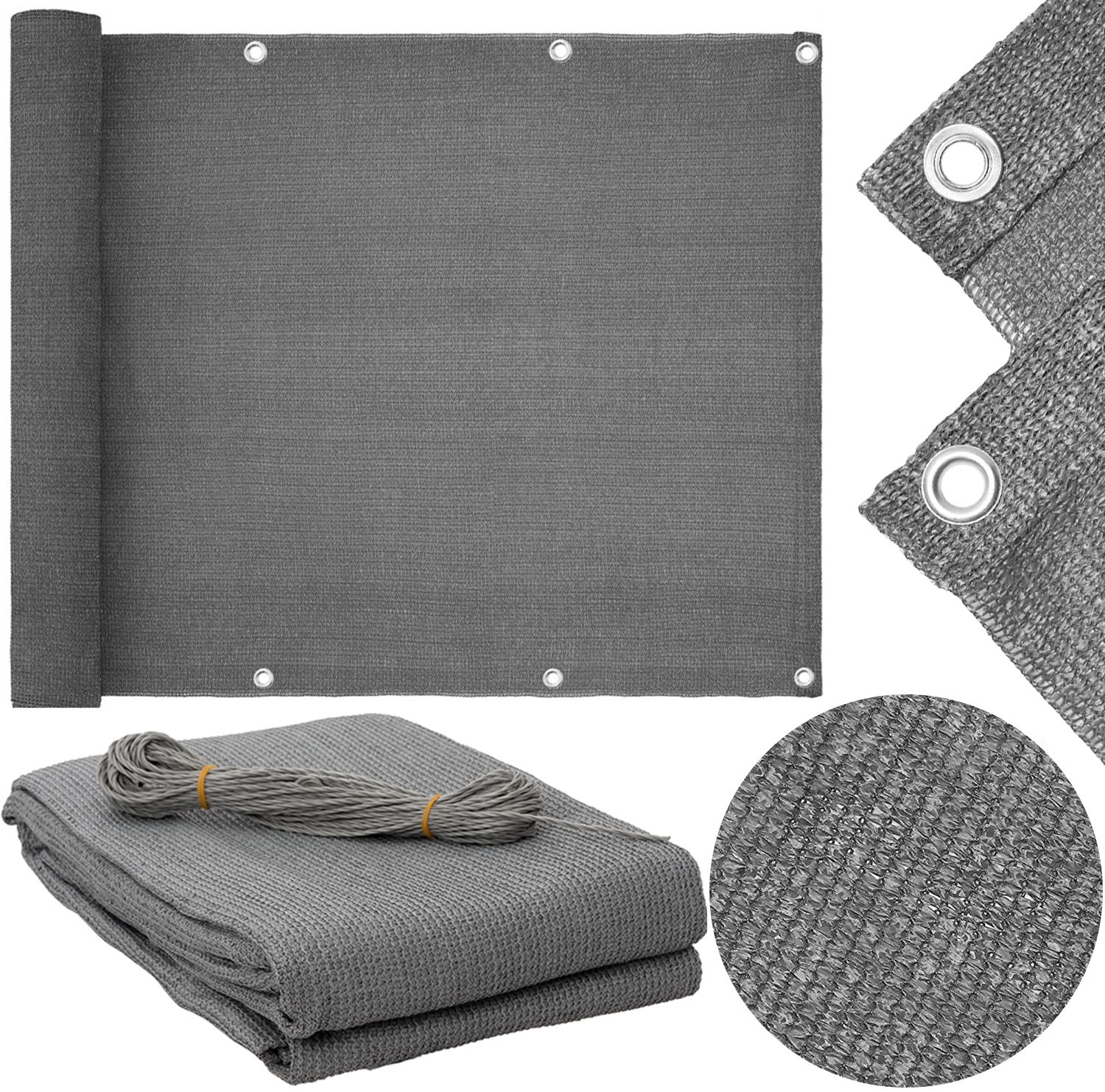 Balcony windscreen GREY 1x5M PE