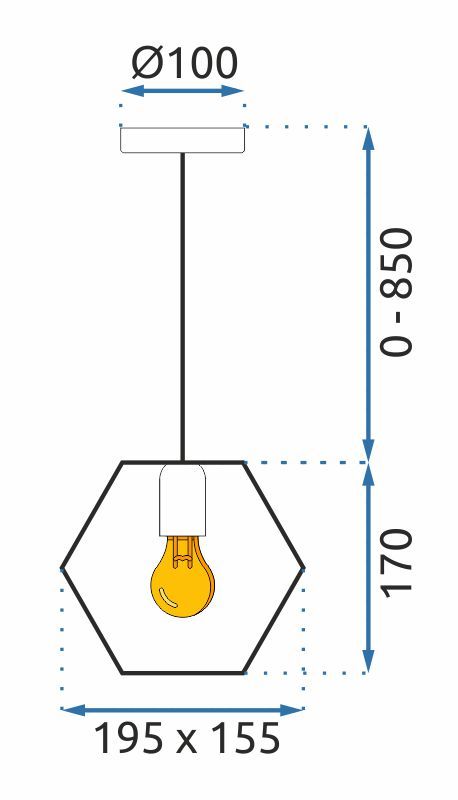 Lamp APP1131-1CP Black/gold