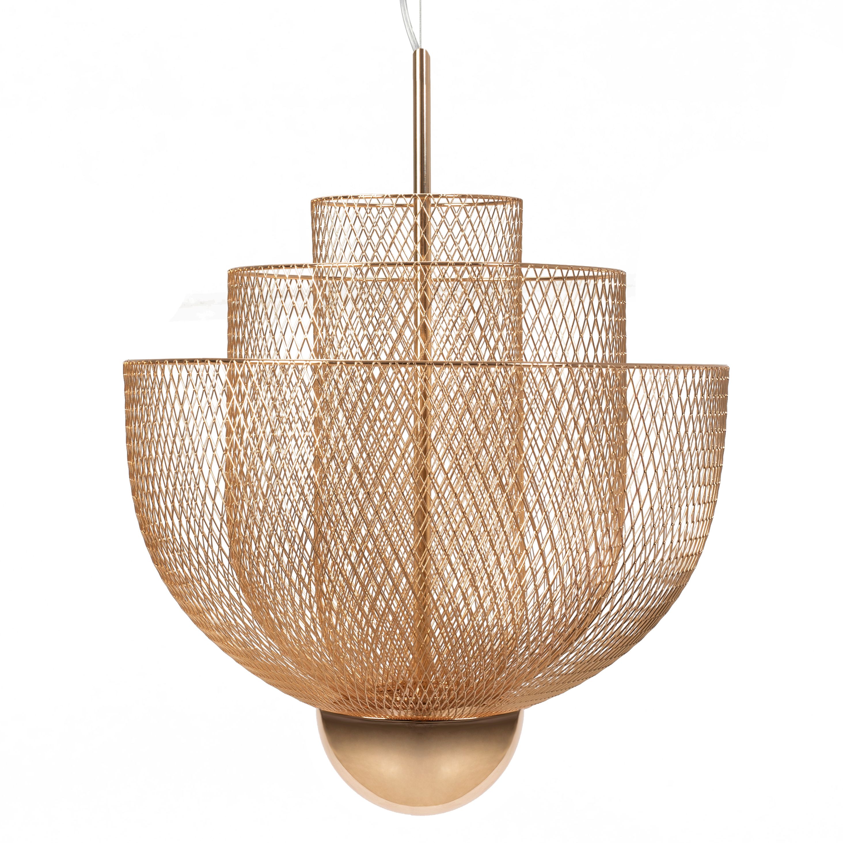 Lampa Sufitowa Wisząca Ażurowa Rose Gold APP888-CP - Tutumi