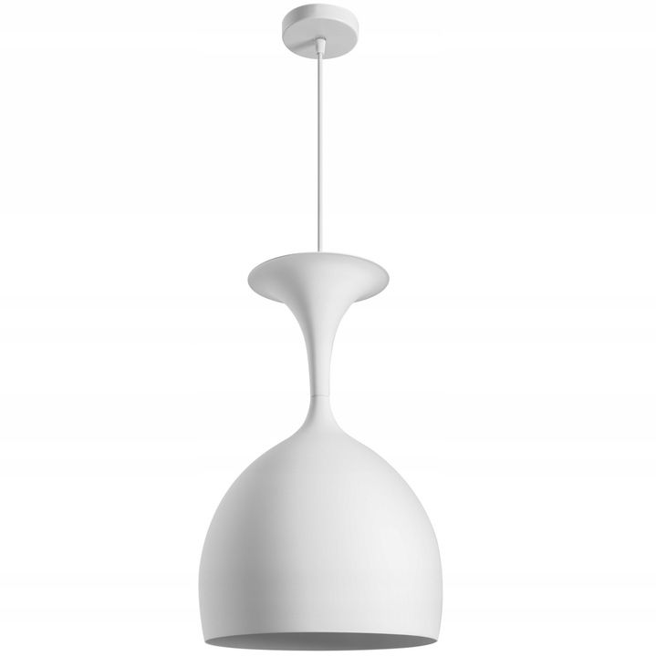 Kovová závěsná stropní lampa stínidlo Calyx White