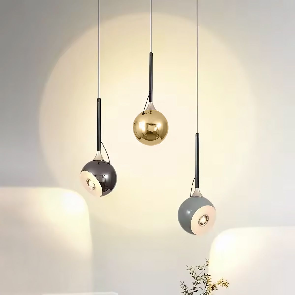 Lámpara LED G087-1CP BLACK CHROME