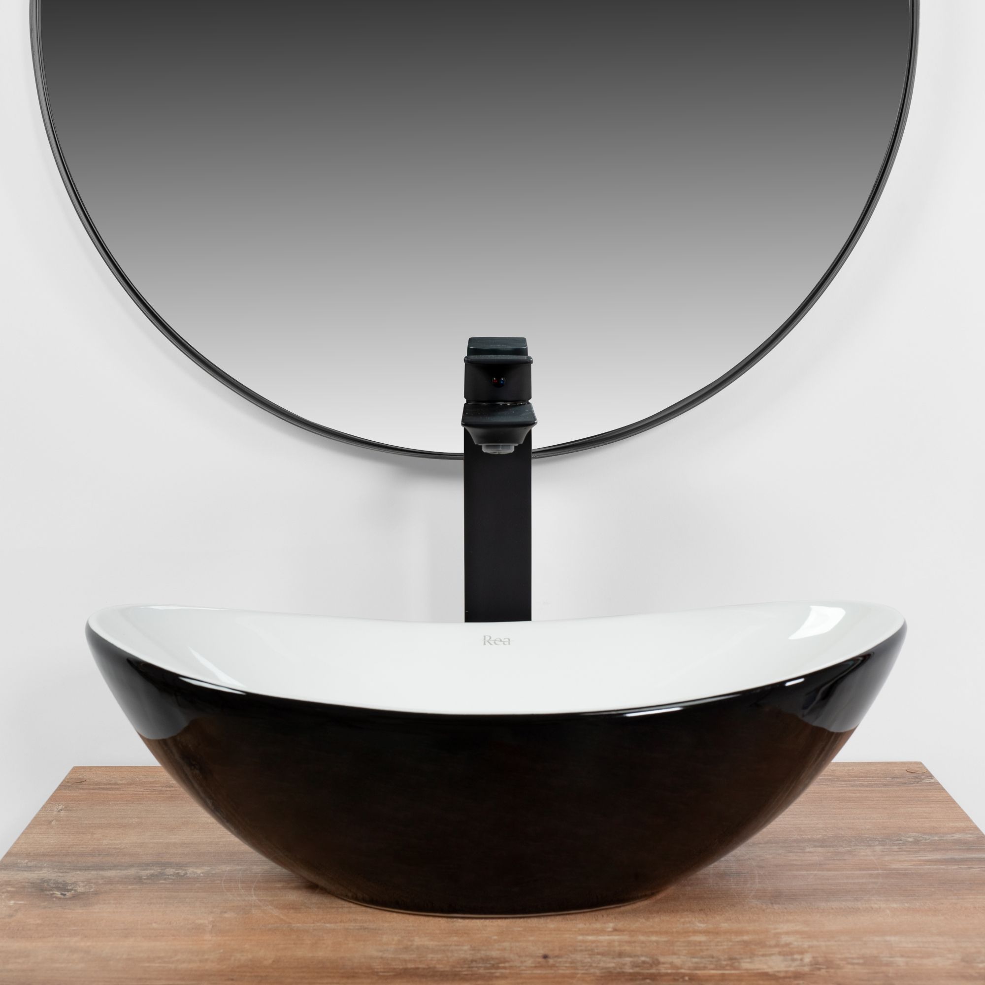 Lavabo da appoggio REA Royal Mini Black White - Rea