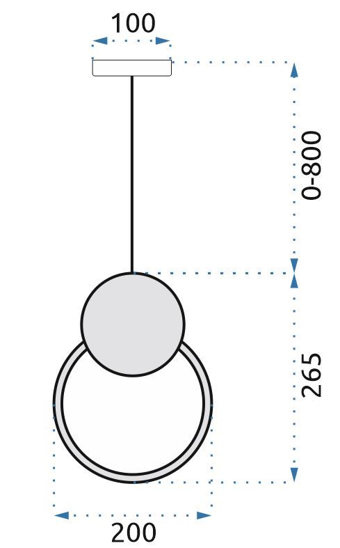 Люстра LED APP852-CP BLACK
