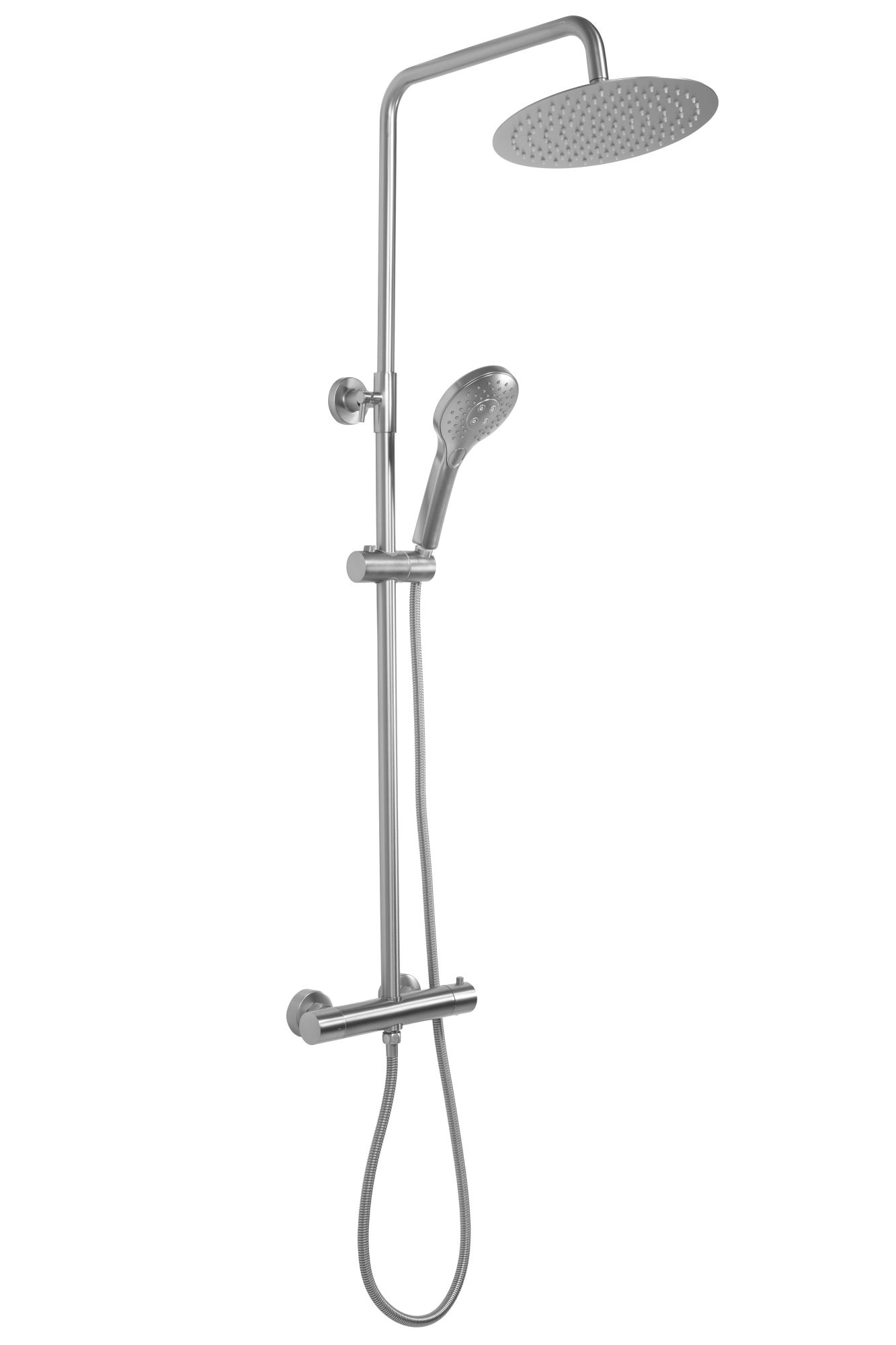 Shower set with thermostatic mixer REA VINCENT NICKEL BRUSH INOX