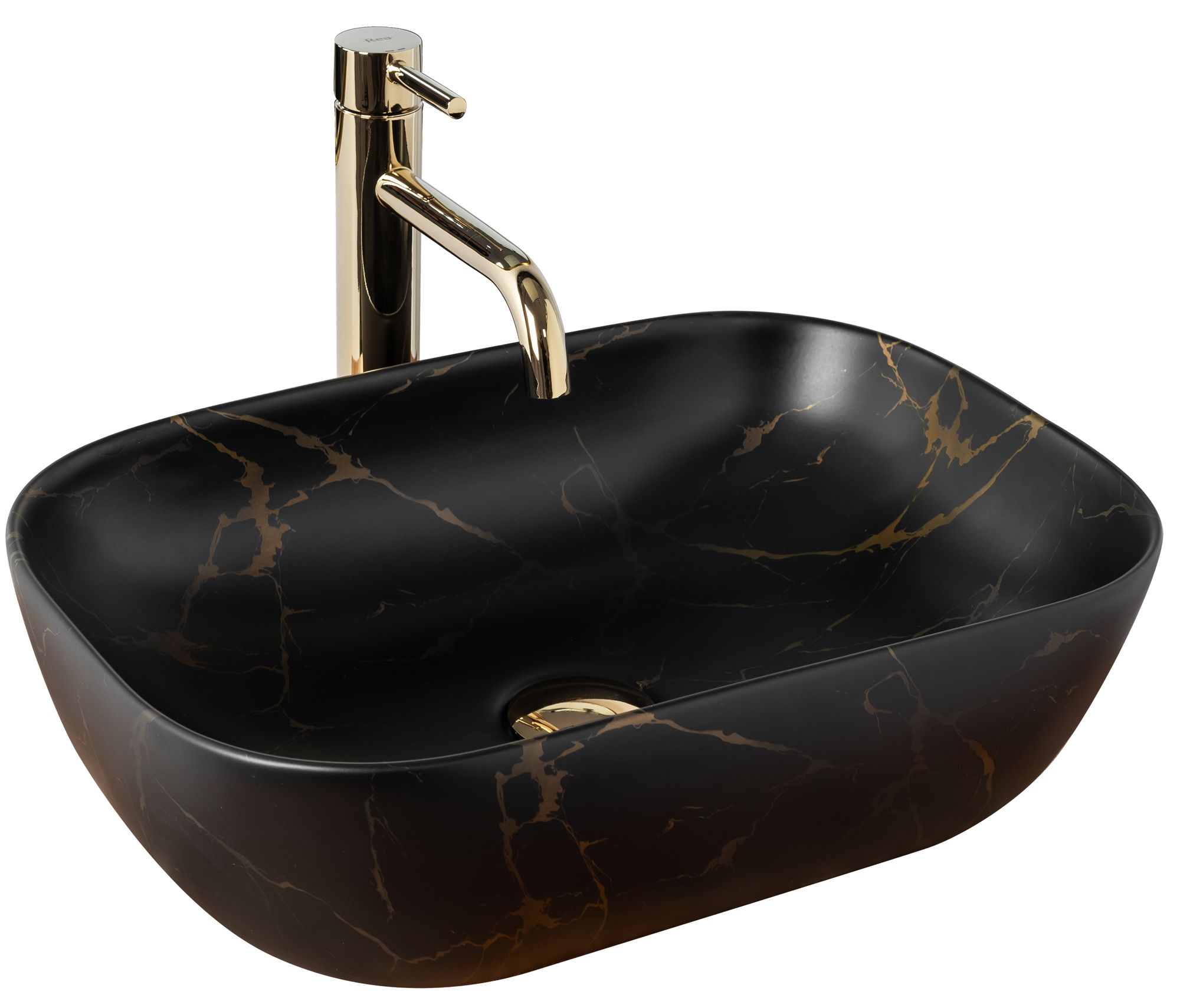 Умивальник на стільницю Rea Belinda Black Marble Mat