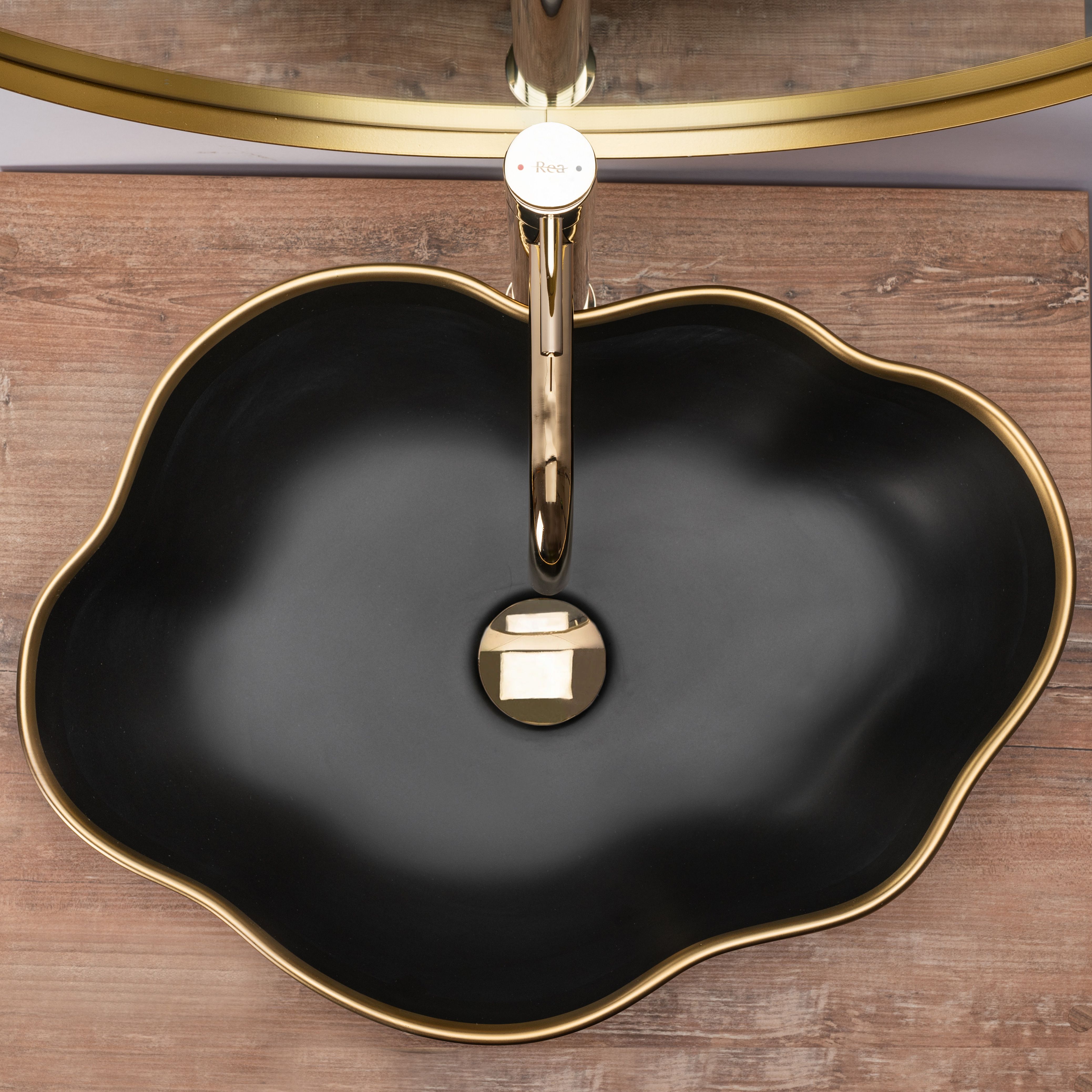Vasque à poser Rea Pearl Black Gold