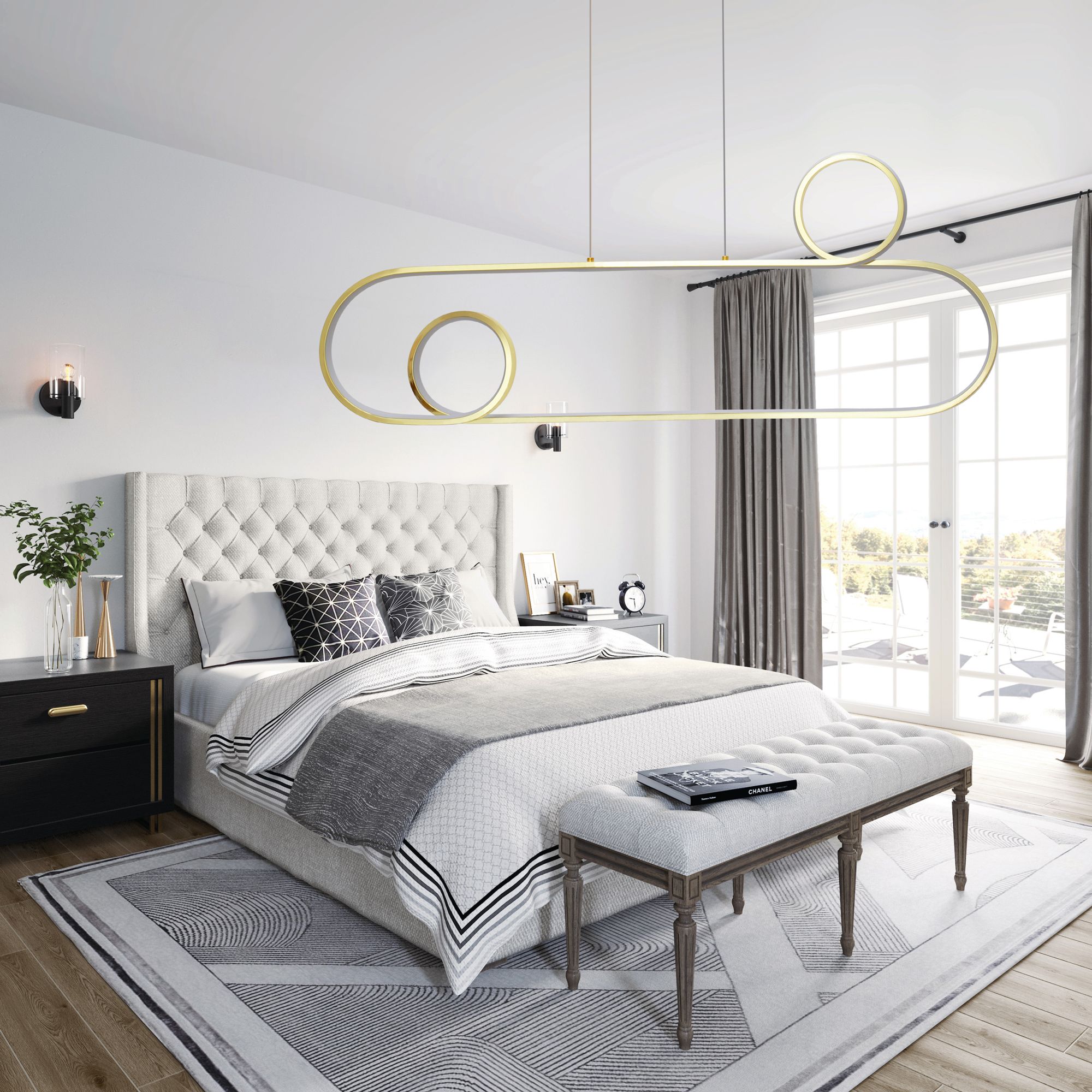 Люстра LED APP809-CP GOLD
