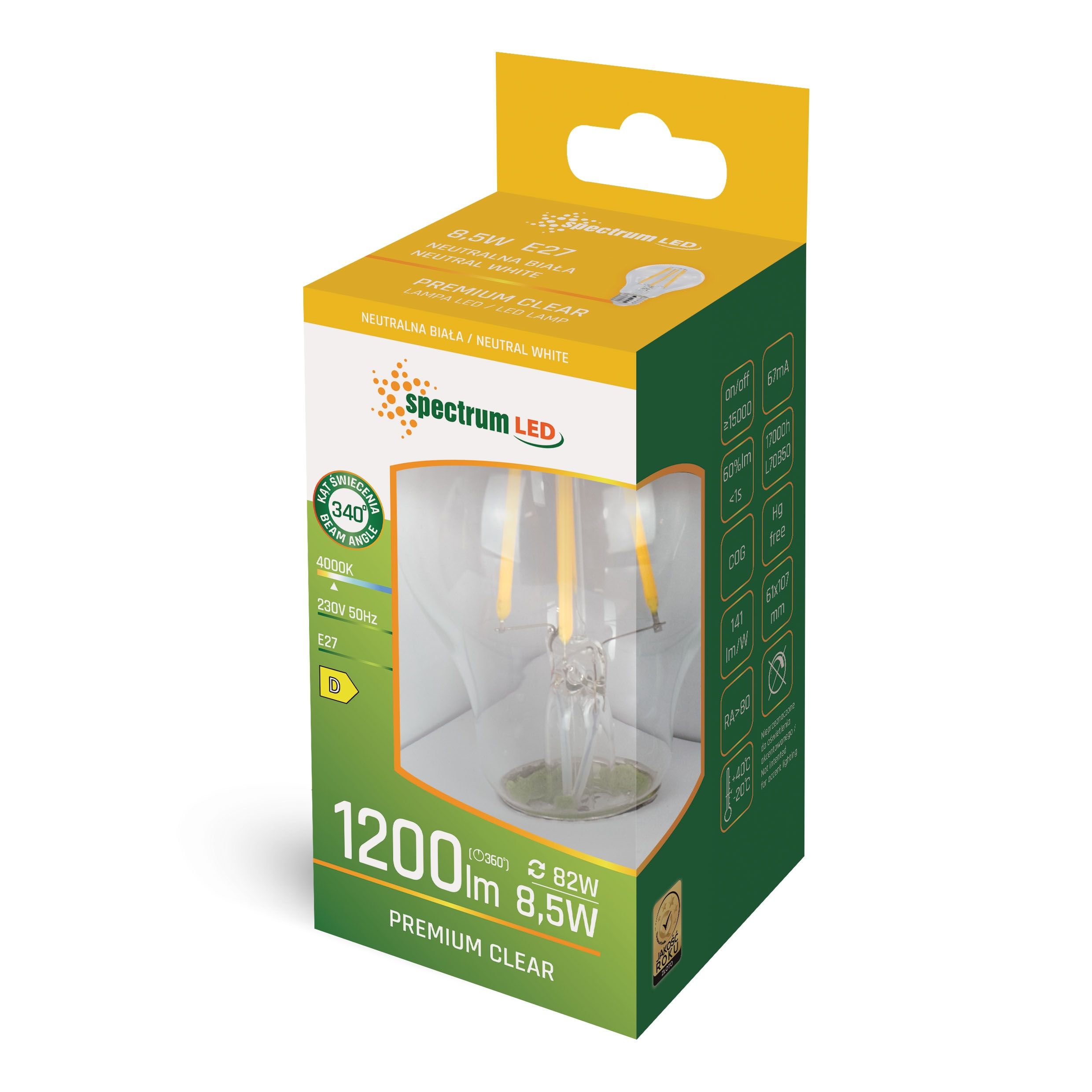 LED Light bulb GLS E-27  8,5W WOJ+14596