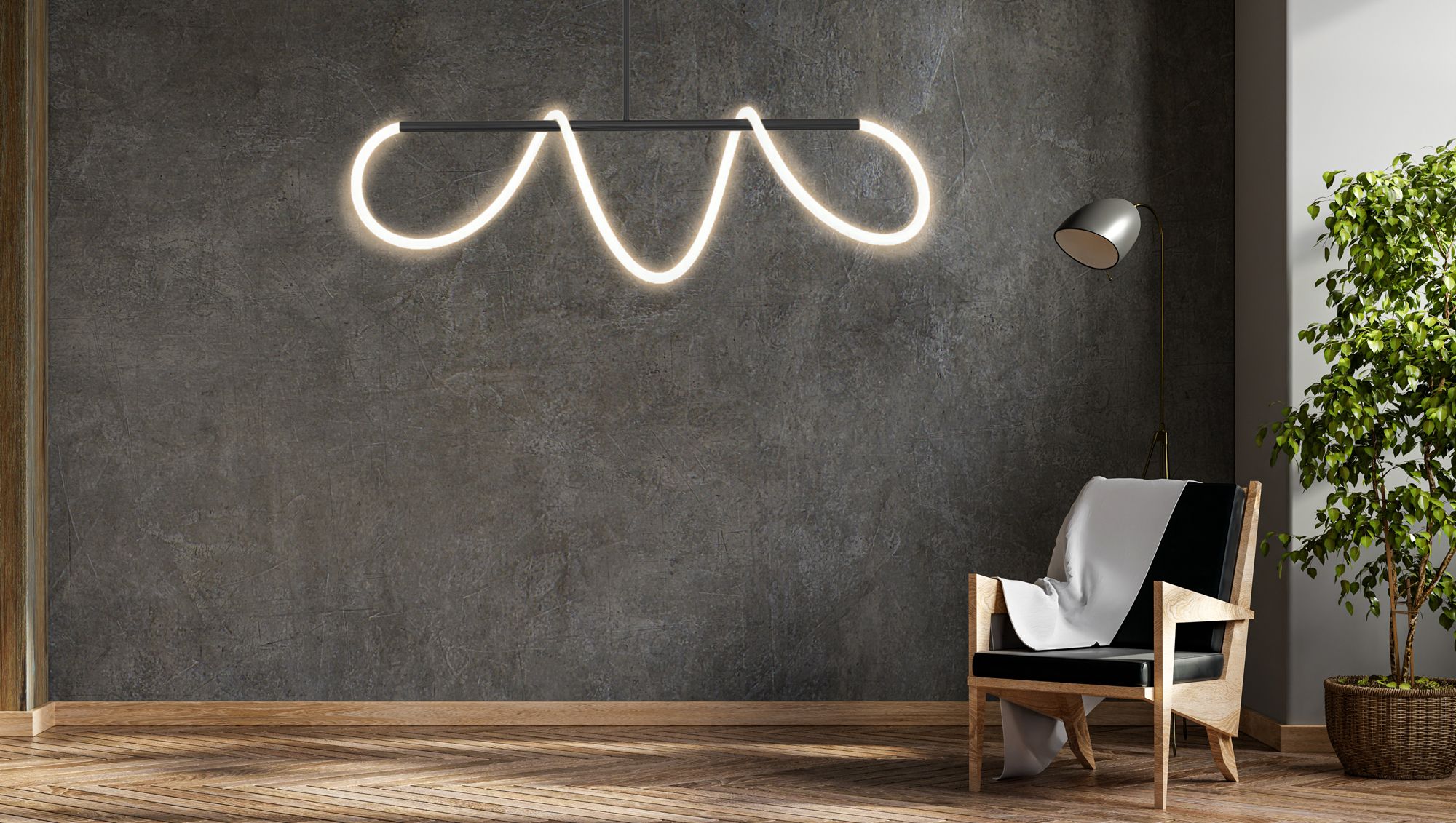 Mennyezeti LED Lámpa APP856-CP Long Fekete
