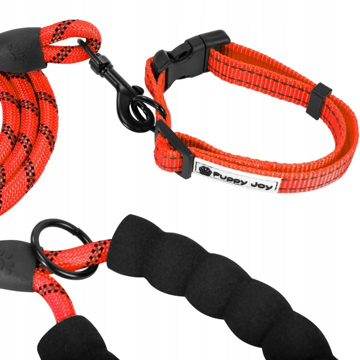 Leash and Collar PJ-035 red