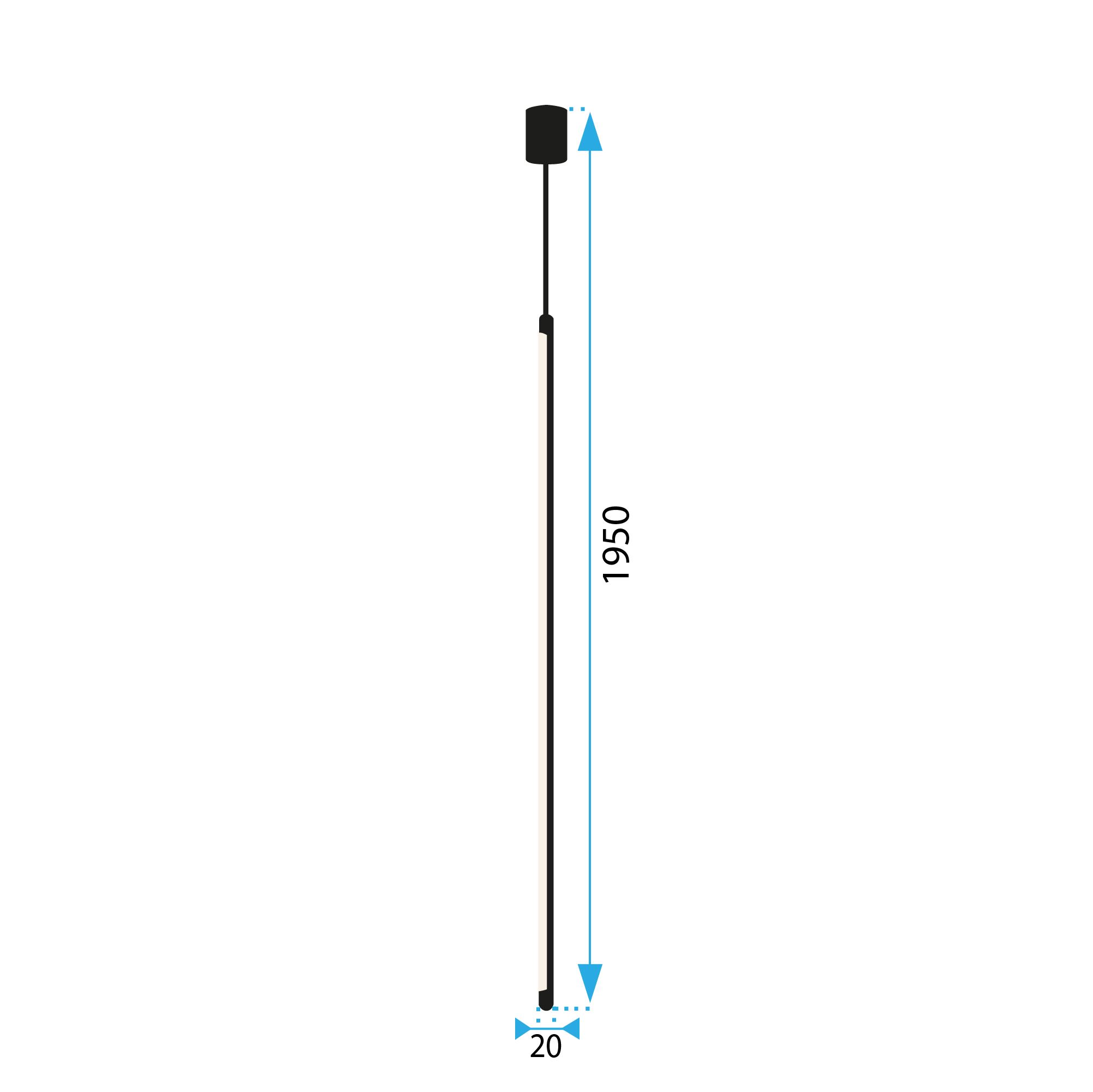Lámpara de techo LED APP1413-C BLACK 100cm