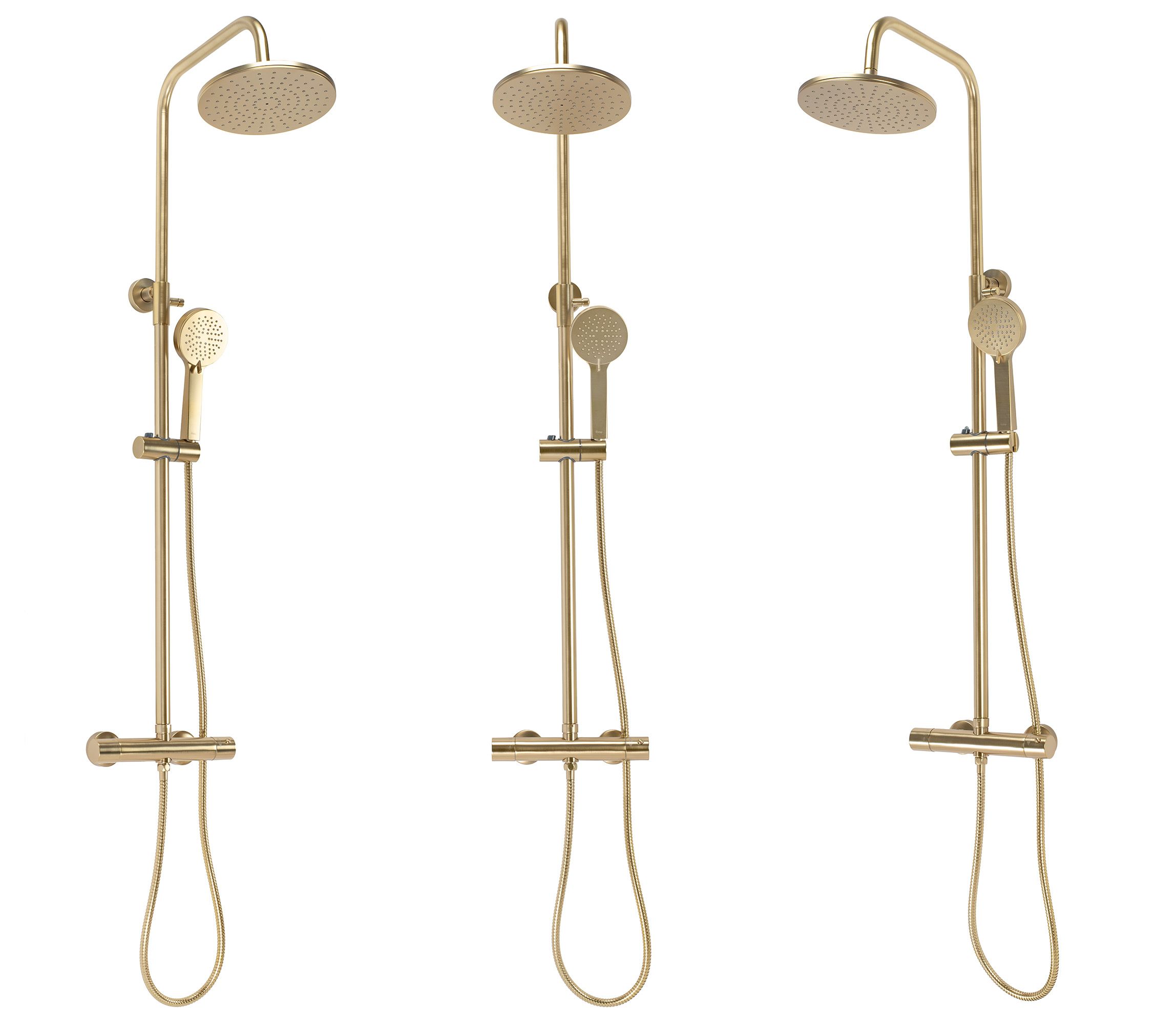 Duschgarnitur mit Thermostat Rea PAROT BRUSHED GOLD