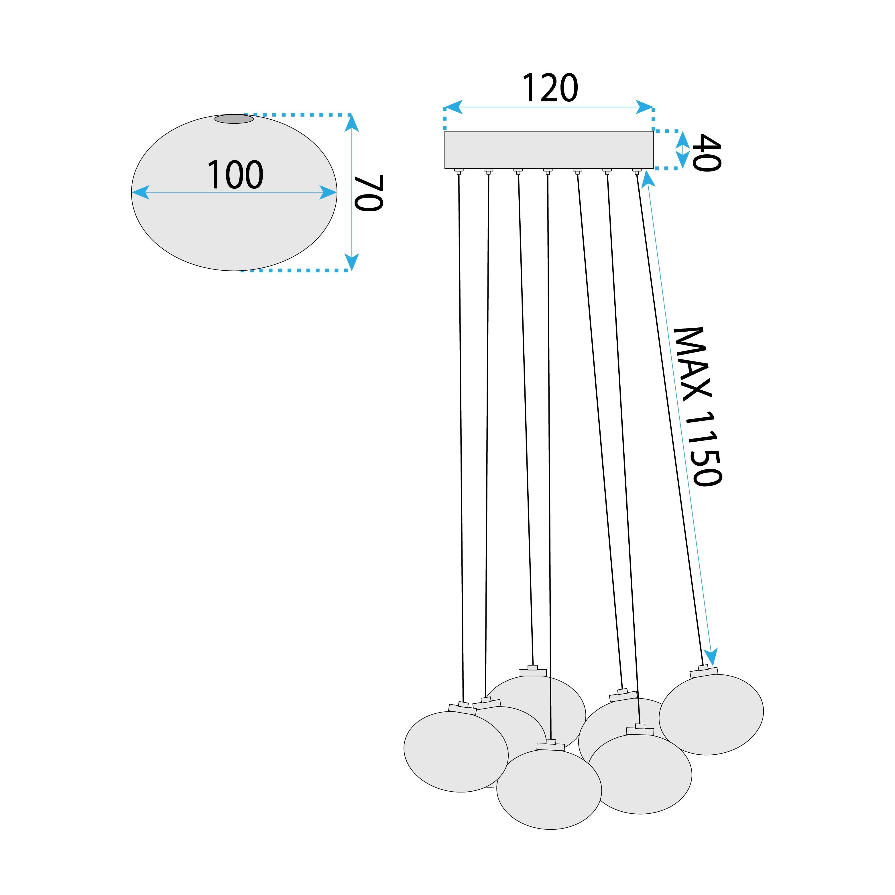 Ceiling lamp MS021-7CP Chrome