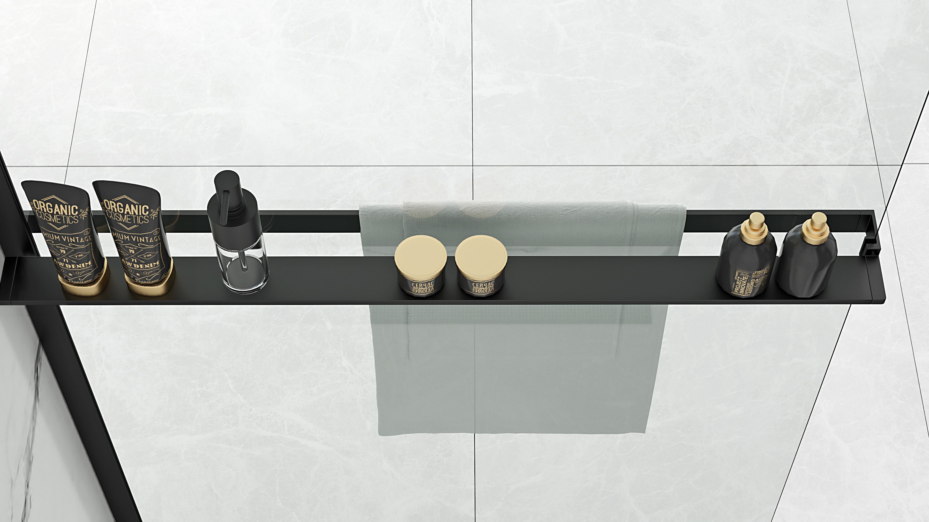 Shower screen Rea Bler 80 + shelf and hanger EVO
