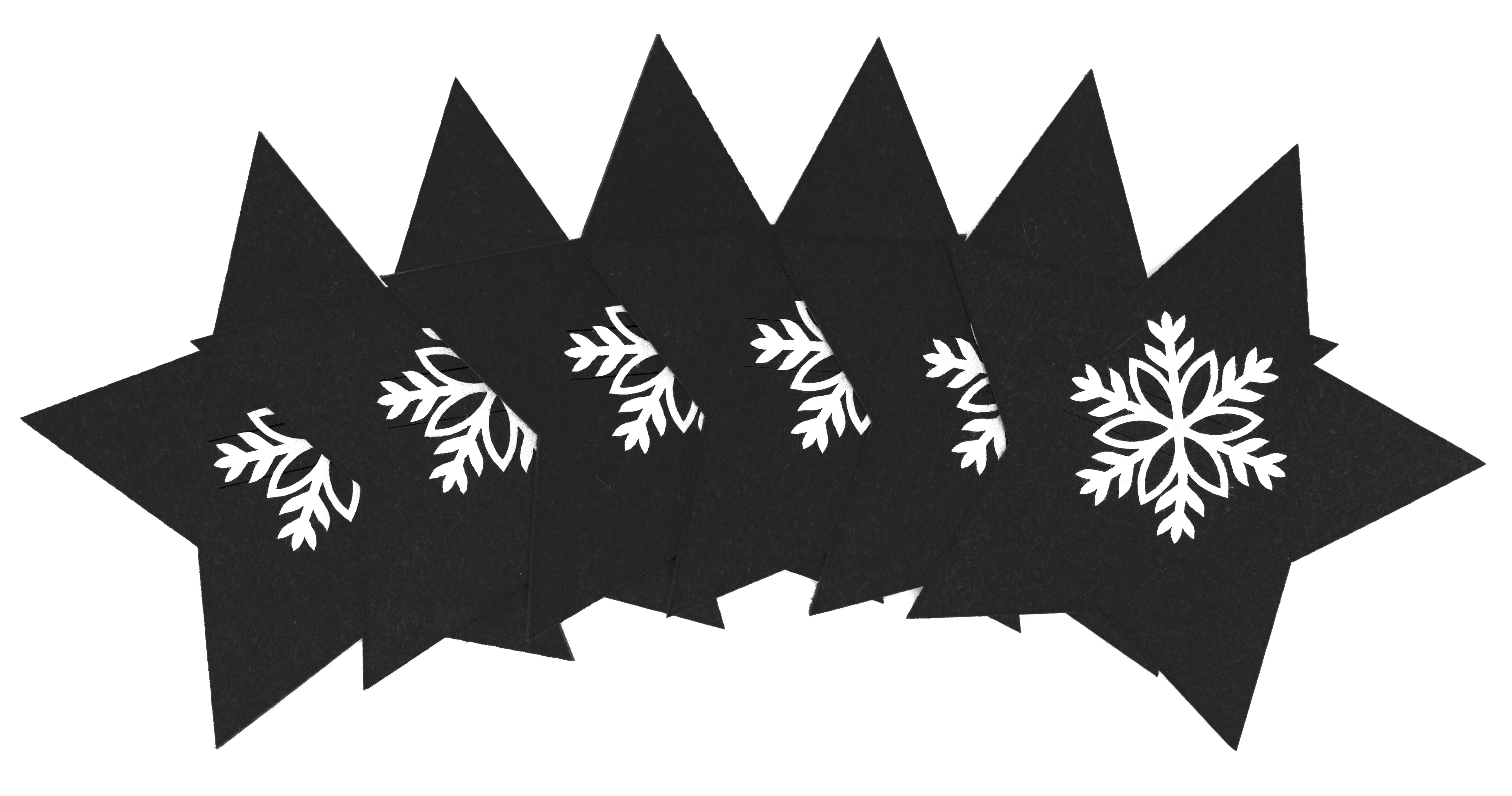 Christmas cutlery cover 4 pcs Star Black