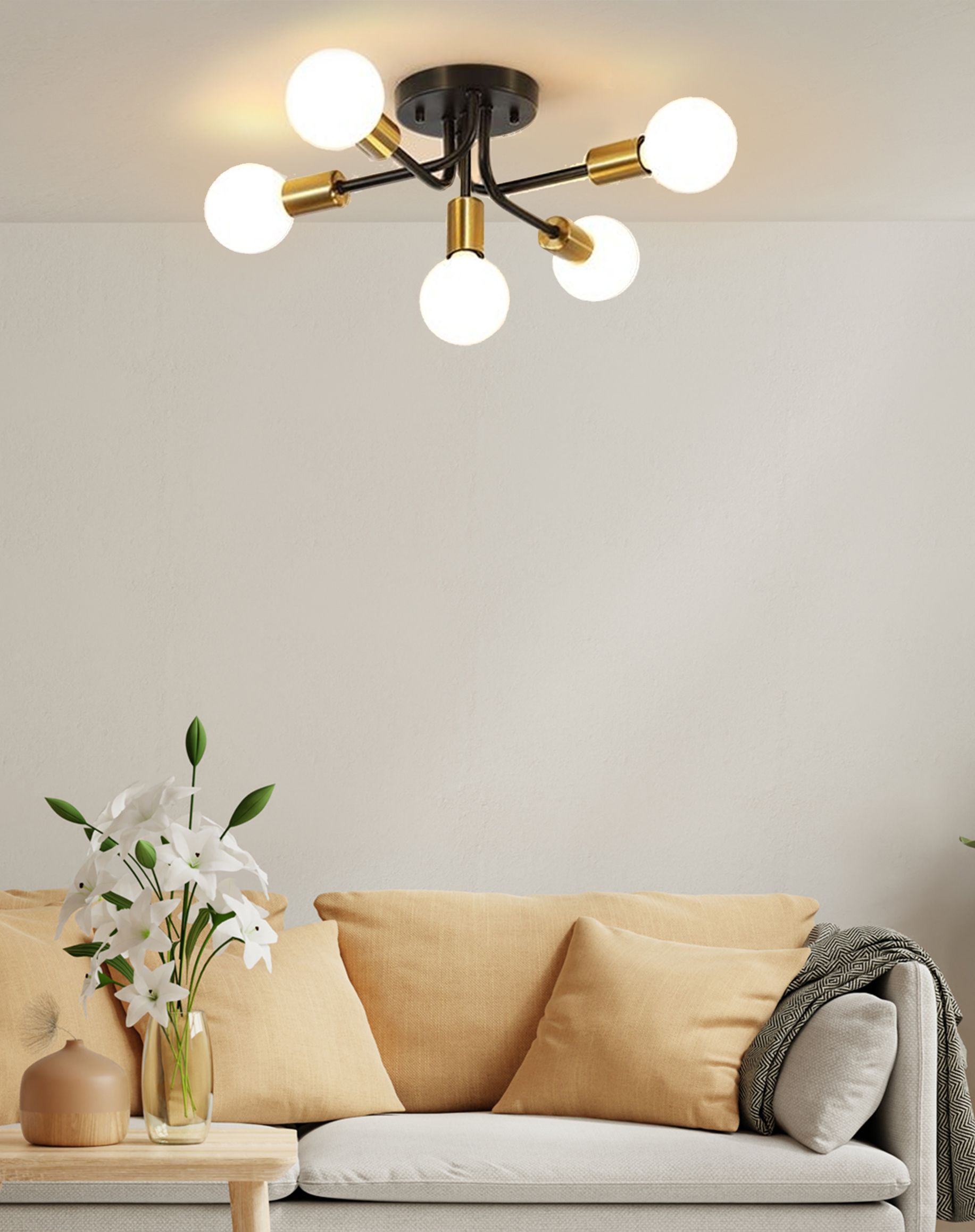 Люстра APP1118-5C Black Gold