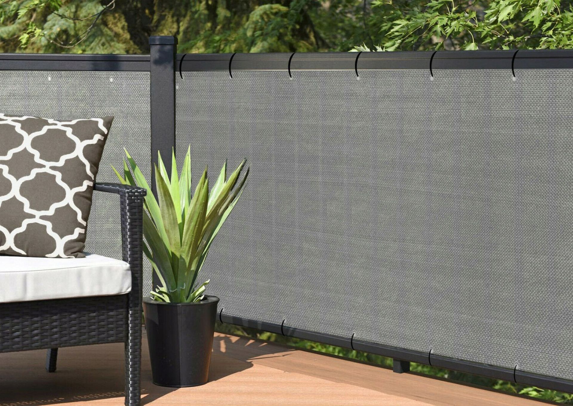 Balcony windscreen GREY 1x5M PE