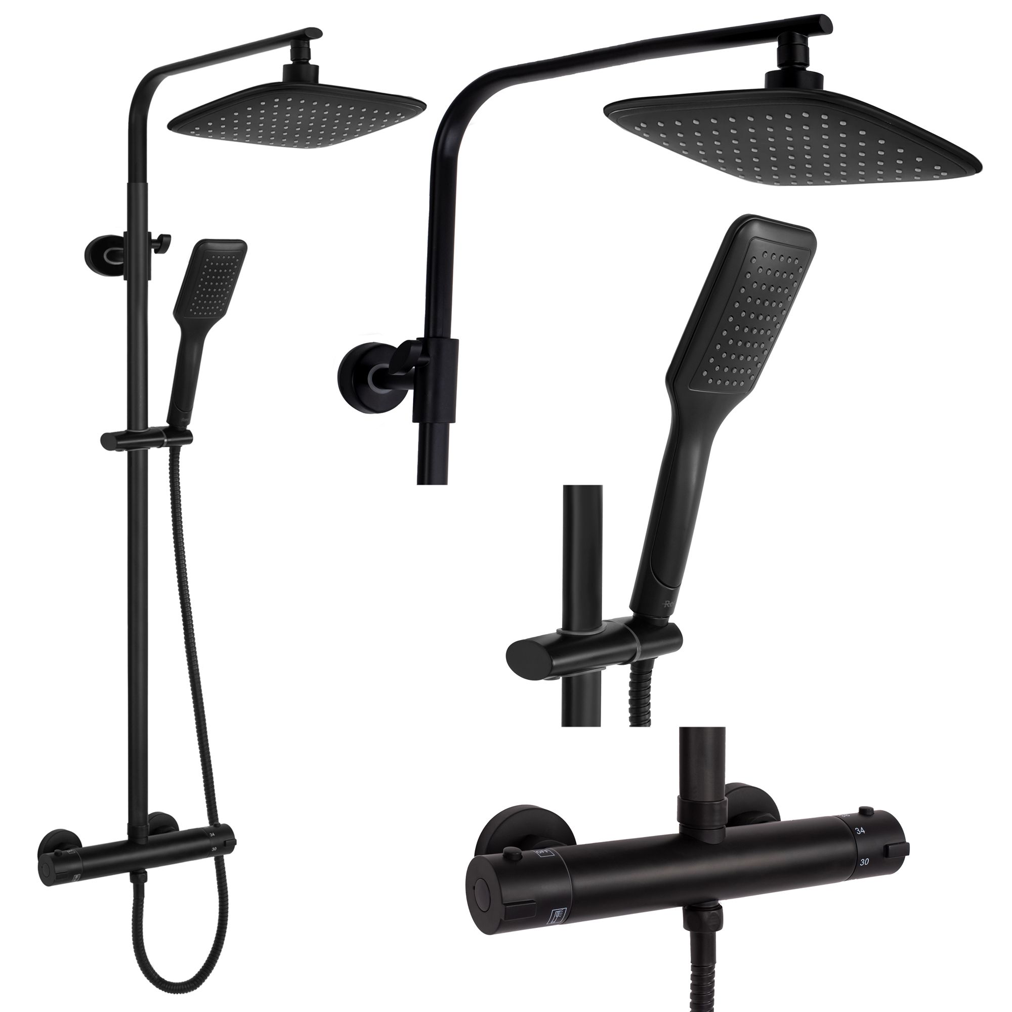 Shower set REA Tom black