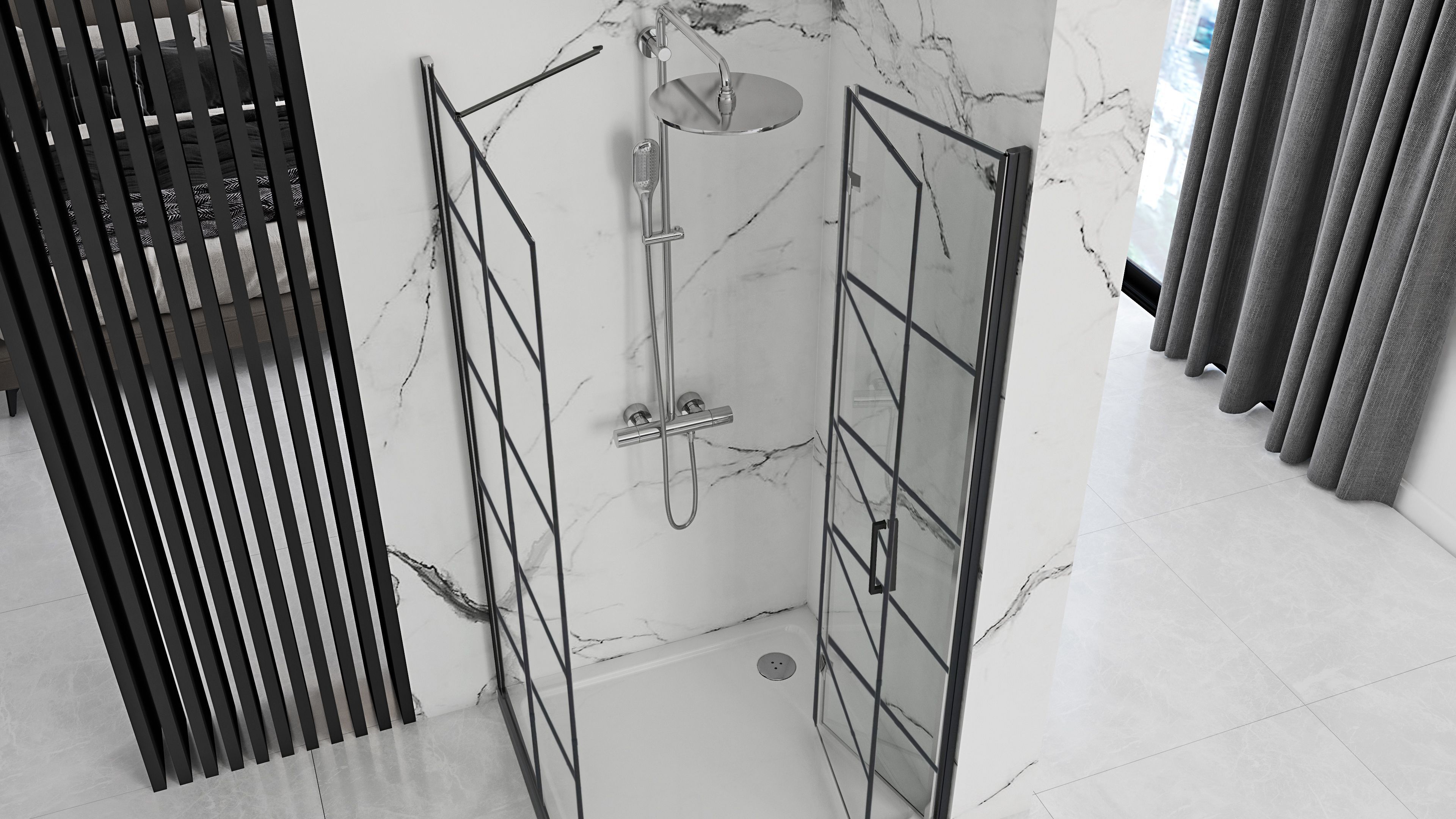 Cabine de douche Rea Molier Black 100x90