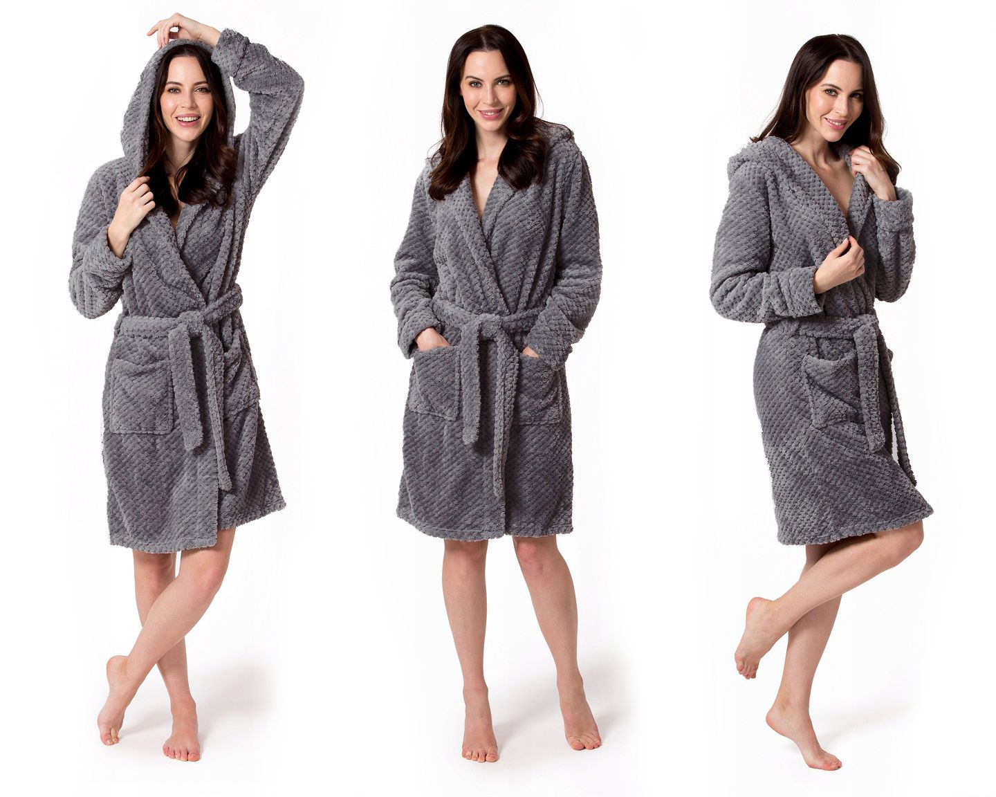 Bathrobe Dressing-gown DIAMOND Grey S/M