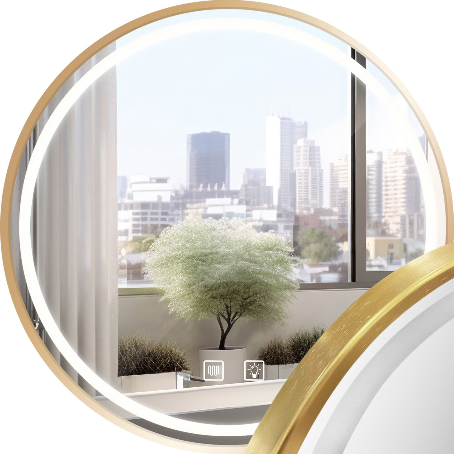 Espejo LED 60cm MMJ BRUSH GOLD
